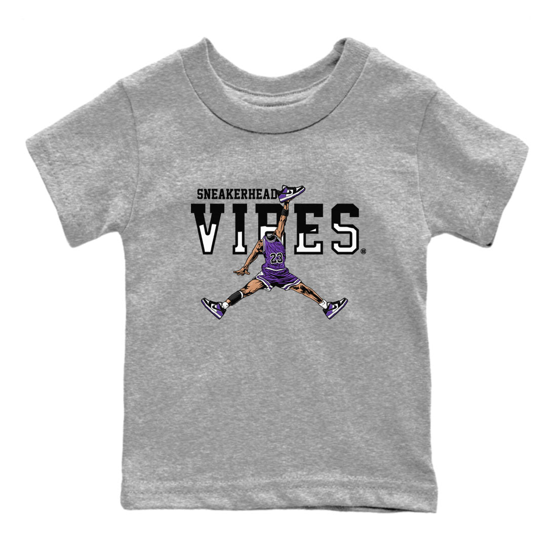 Sneakerhead Vibes sneaker match tees to Court Purple Dunks street fashion brand for shirts to match Jordans Drip Gear Zone Dunk Low Court Purple unisex t-shirt Heather Grey 2 youth shirt