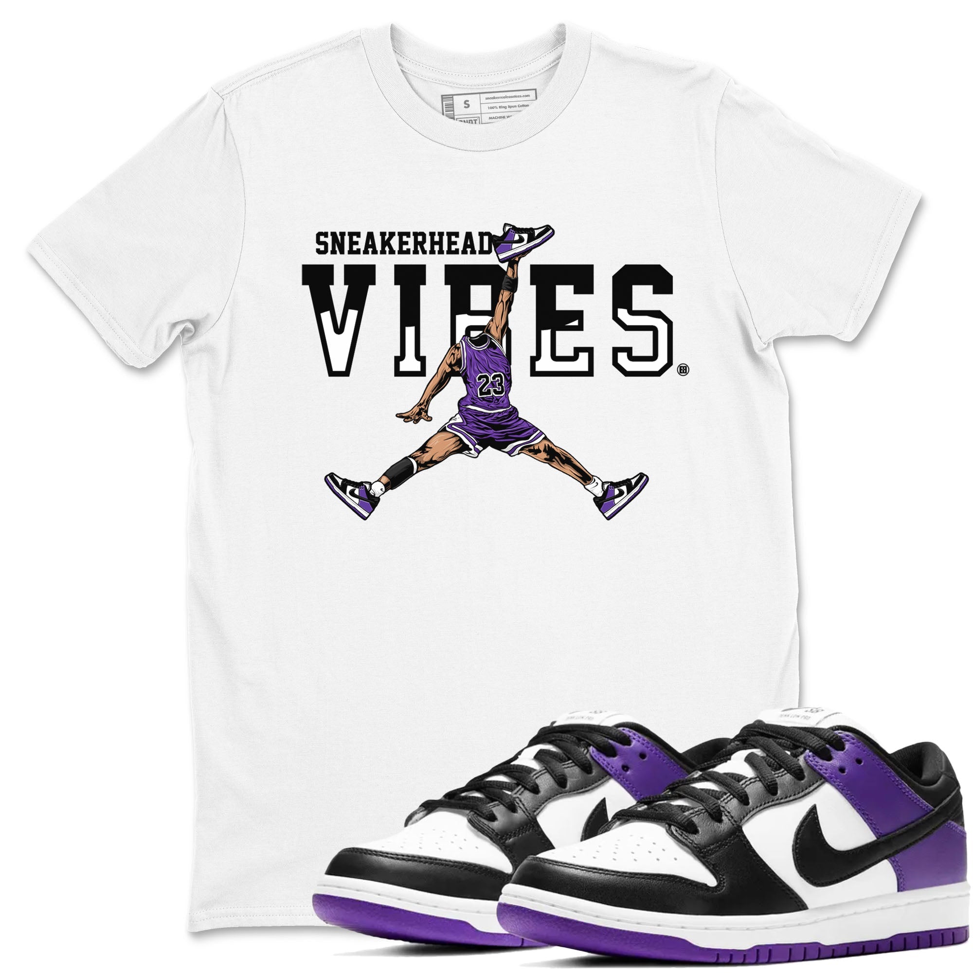 Sneakerhead Vibes sneaker match tees to Court Purple Dunks street fashion brand for shirts to match Jordans Drip Gear Zone Dunk Low Court Purple unisex t-shirt White 1 unisex shirt