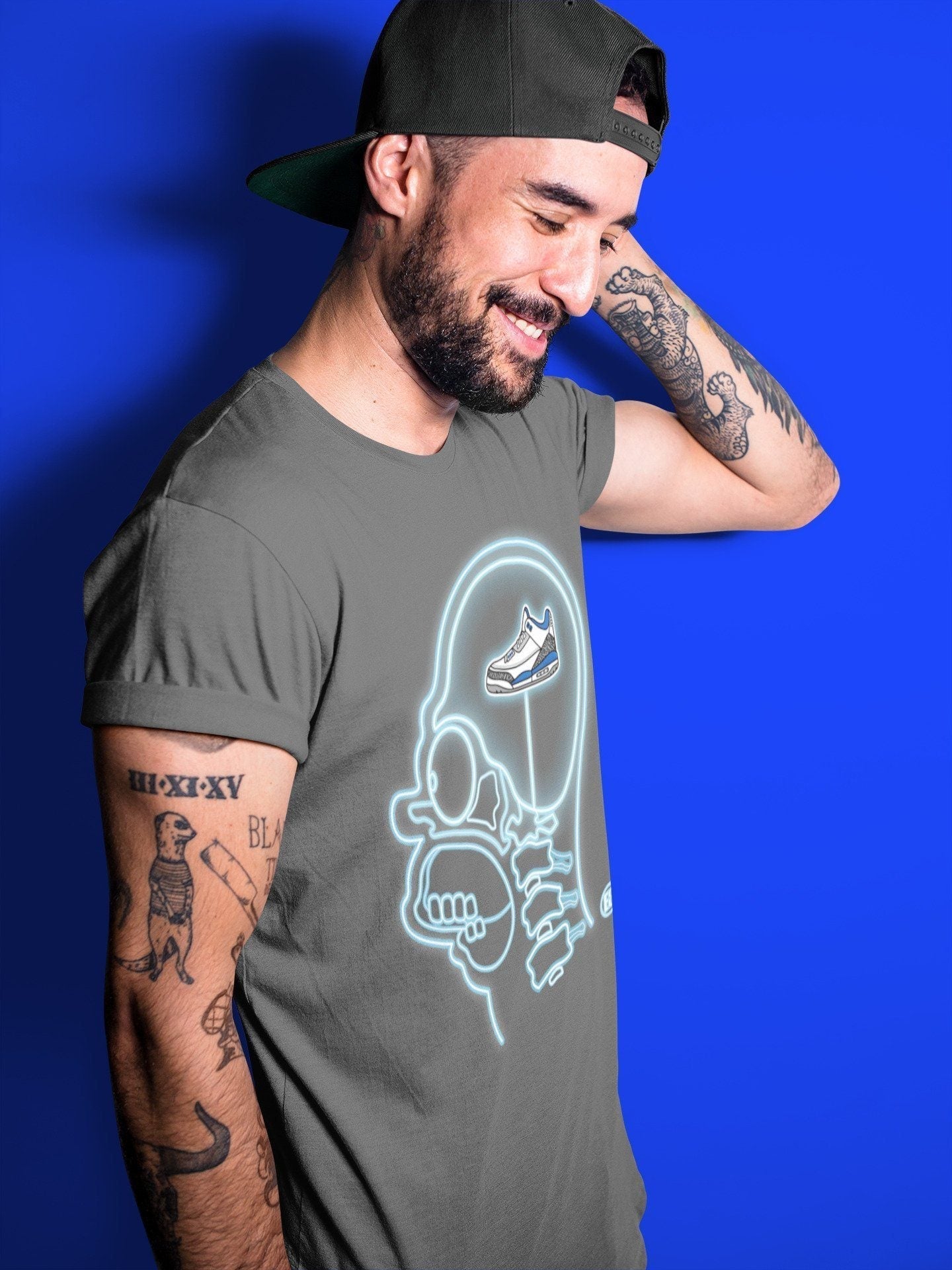 Jordan 3 Racer Blue Sneaker Tees Drip Gear Zone Sneakerhead Xray Sneaker Tees Jordan 3 Racer Blue Shirt Unisex Shirts