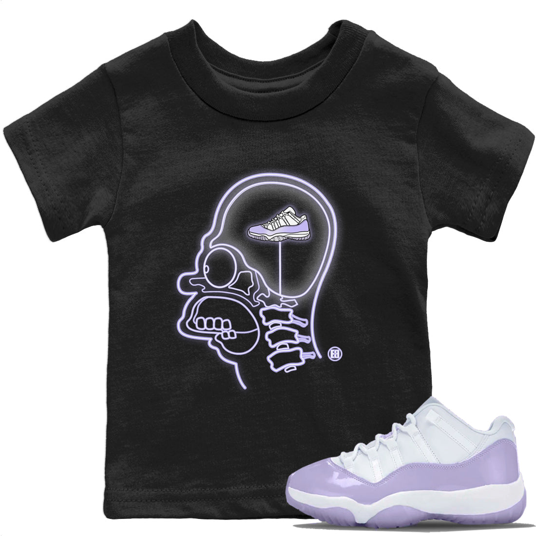Jordan 11 Pure Violet Sneaker Tees Drip Gear Zone Sneakerhead XRay Sneaker Tees Jordan 11 Pure Violet Shirt Kids Shirts