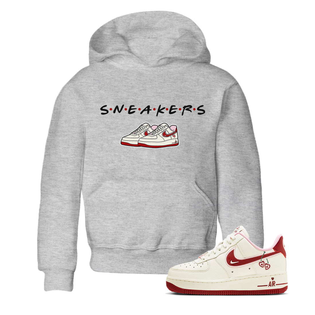 Air Force 1 Valentines Day Sneaker Match Tees Sneakers Sneaker Tees Air Force 1 Valentines Day Jordan to match sneaker T-Shirt Kids Shirts