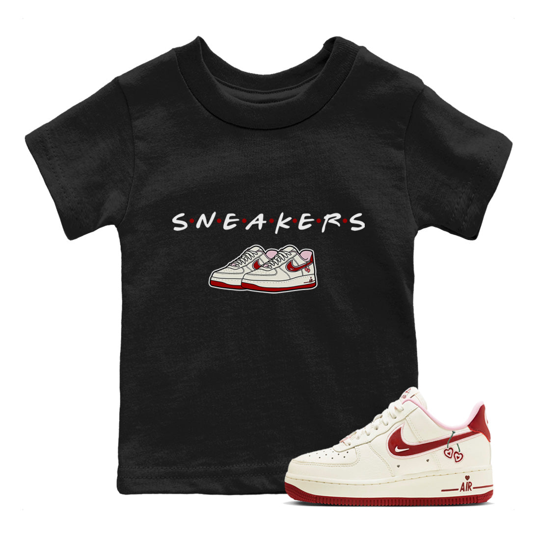 Air Force 1 Valentines Day Sneaker Match Tees Sneakers Sneaker Tees Air Force 1 Valentines Day Jordan to match sneaker T-Shirt Kids Shirts