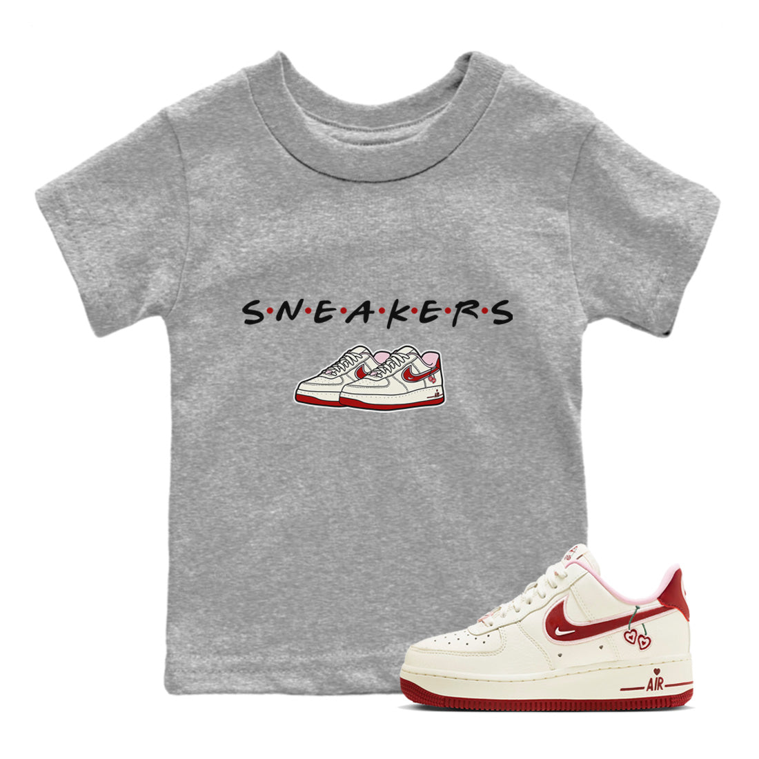 Air Force 1 Valentines Day Sneaker Match Tees Sneakers Sneaker Tees Air Force 1 Valentines Day Jordan to match sneaker T-Shirt Kids Shirts