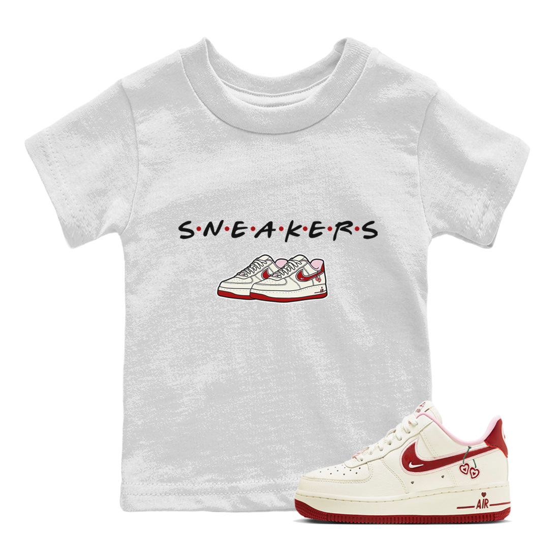 Air Force 1 Valentines Day Sneaker Match Tees Sneakers Sneaker Tees Air Force 1 Valentines Day Jordan to match sneaker T-Shirt Kids Shirts