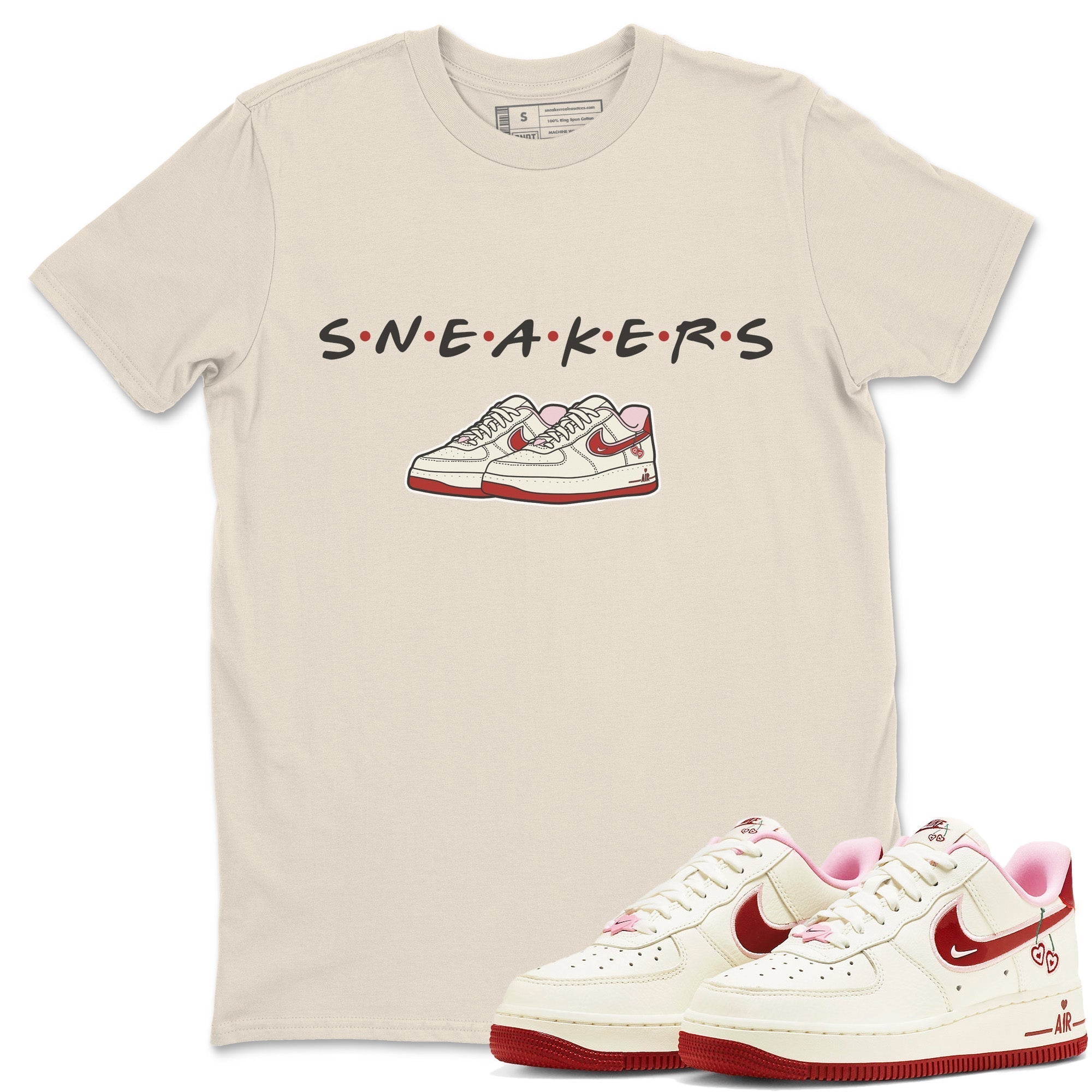 Air Force 1 Valentines Day Sneaker Match Tees Sneakers Sneaker Tees Air Force 1 Valentines Day Jordan to match sneaker T-Shirt Crew Neck Shirts