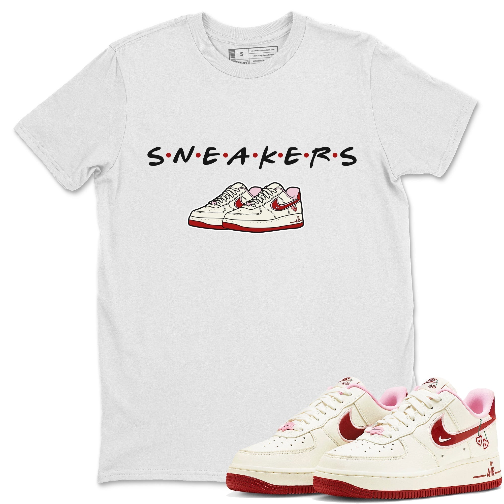 Air Force 1 Valentines Day Sneaker Match Tees Sneakers Sneaker Tees Air Force 1 Valentines Day Jordan to match sneaker T-Shirt Crew Neck Shirts
