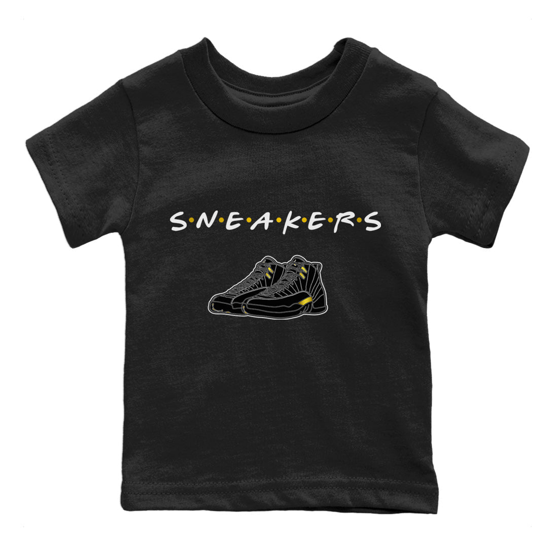 Jordan 12 Black Taxi Sneaker Matching T-Shirt Sneakers Sneaker Tees Jordan 12 Black Taxi Sneaker Release Tees Kids Shirts