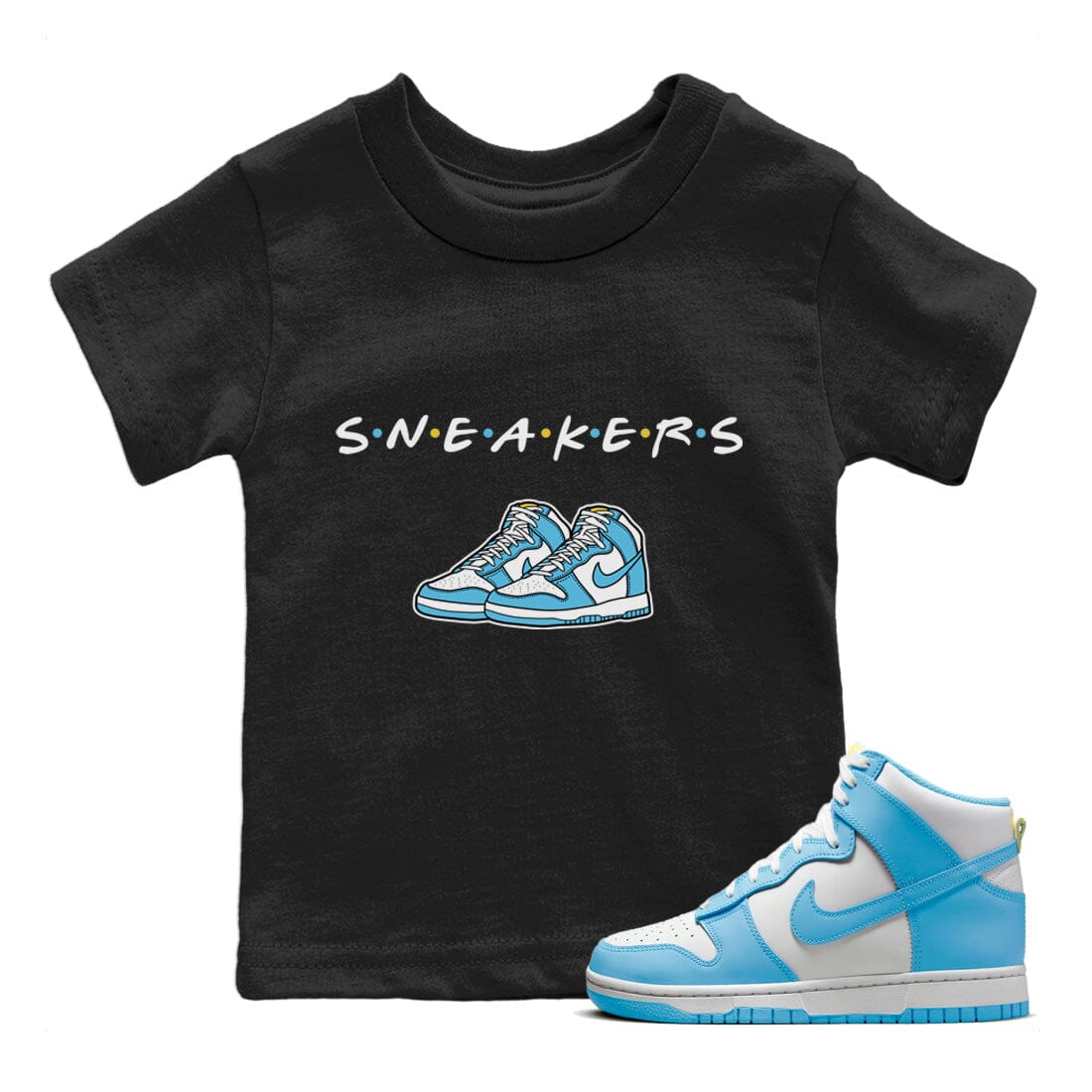 Dunk Blue Chill Sneaker Match Tees Sneakers Sneaker Tees Dunk Blue Chill Jordan to match sneaker T-Shirt Kids Shirts