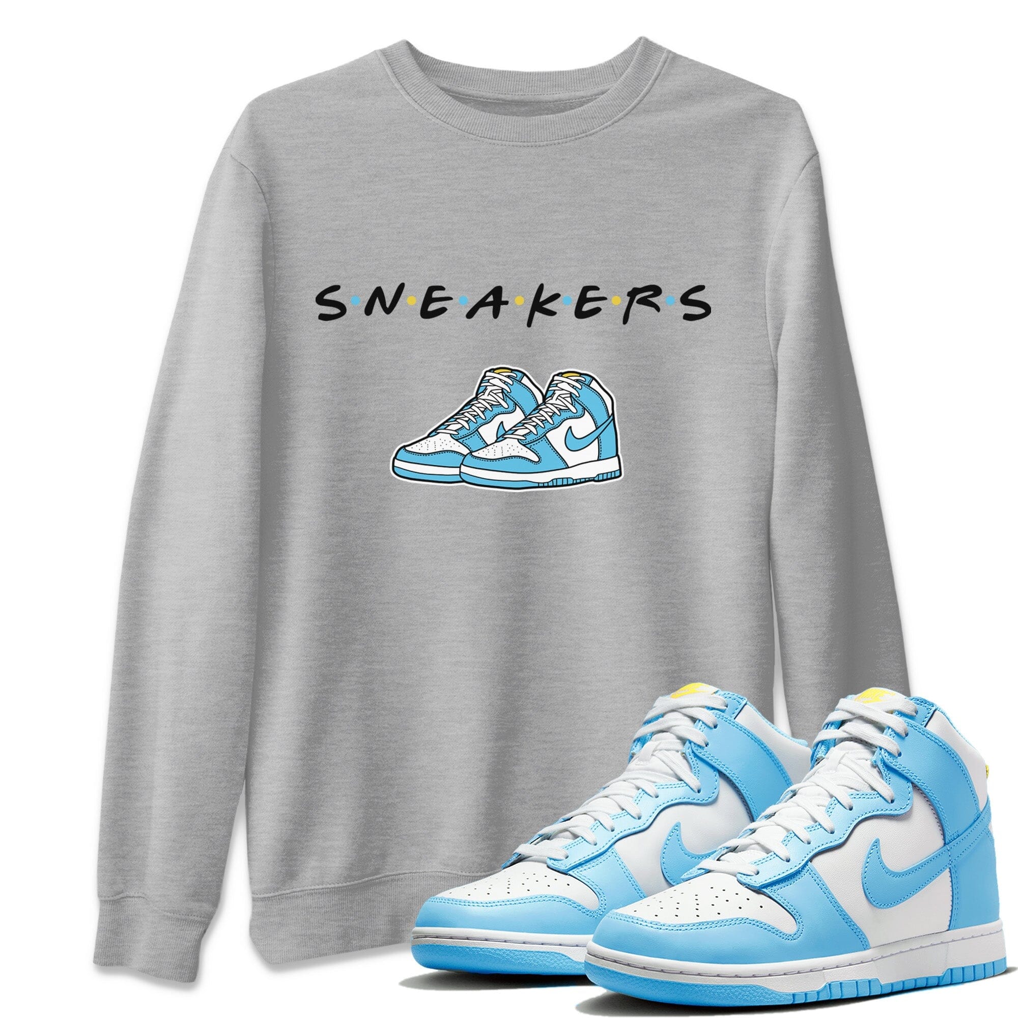 Dunk Blue Chill Sneaker Match Tees Sneakers Sneaker Tees Dunk Blue Chill Jordan to match sneaker T-Shirt Crew Neck Shirts