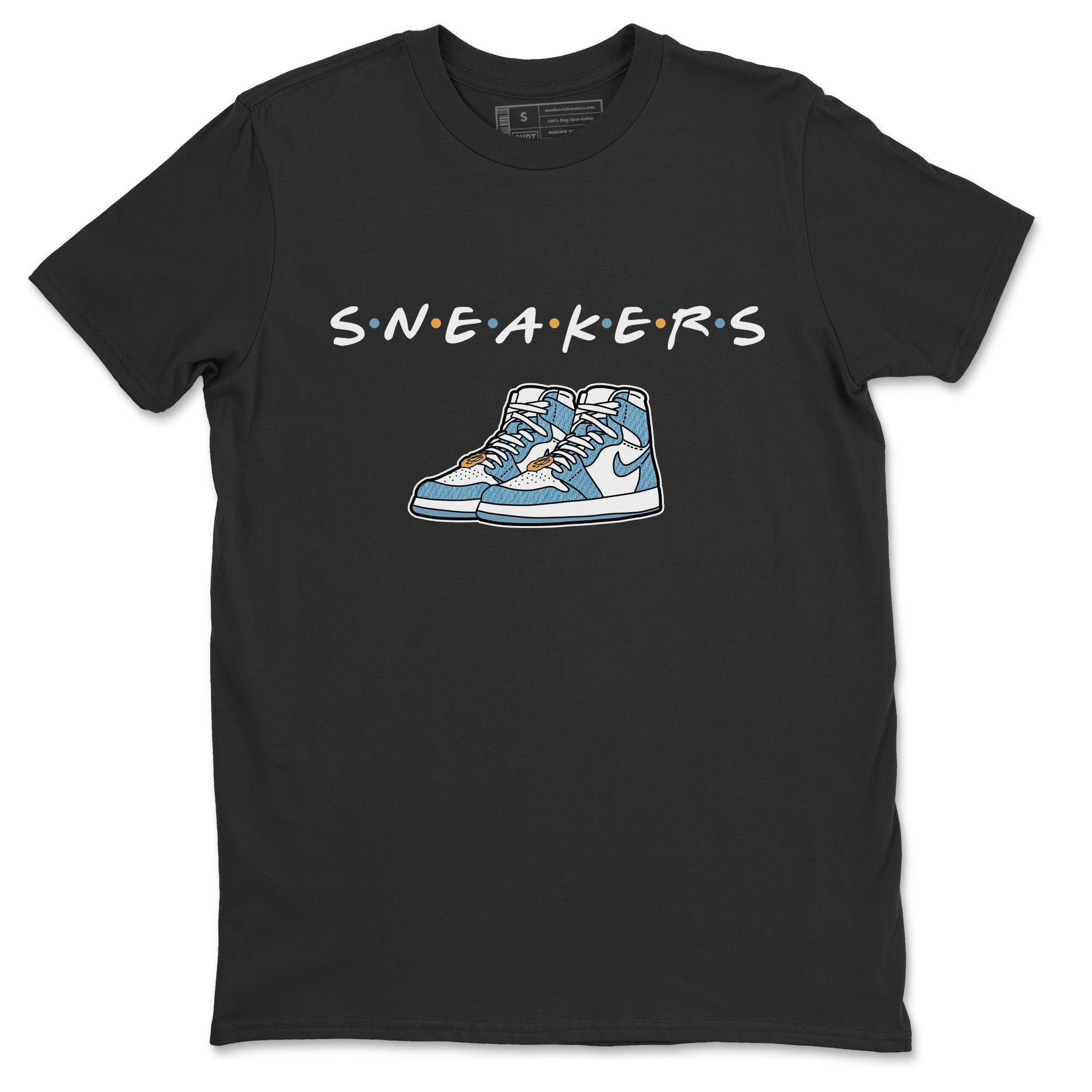 Jordan 1 Denim Sneaker Matching T-Shirt Sneakers Sneaker Tees Jordan 1 Denim Sneaker Release Tees Crew Neck Tees