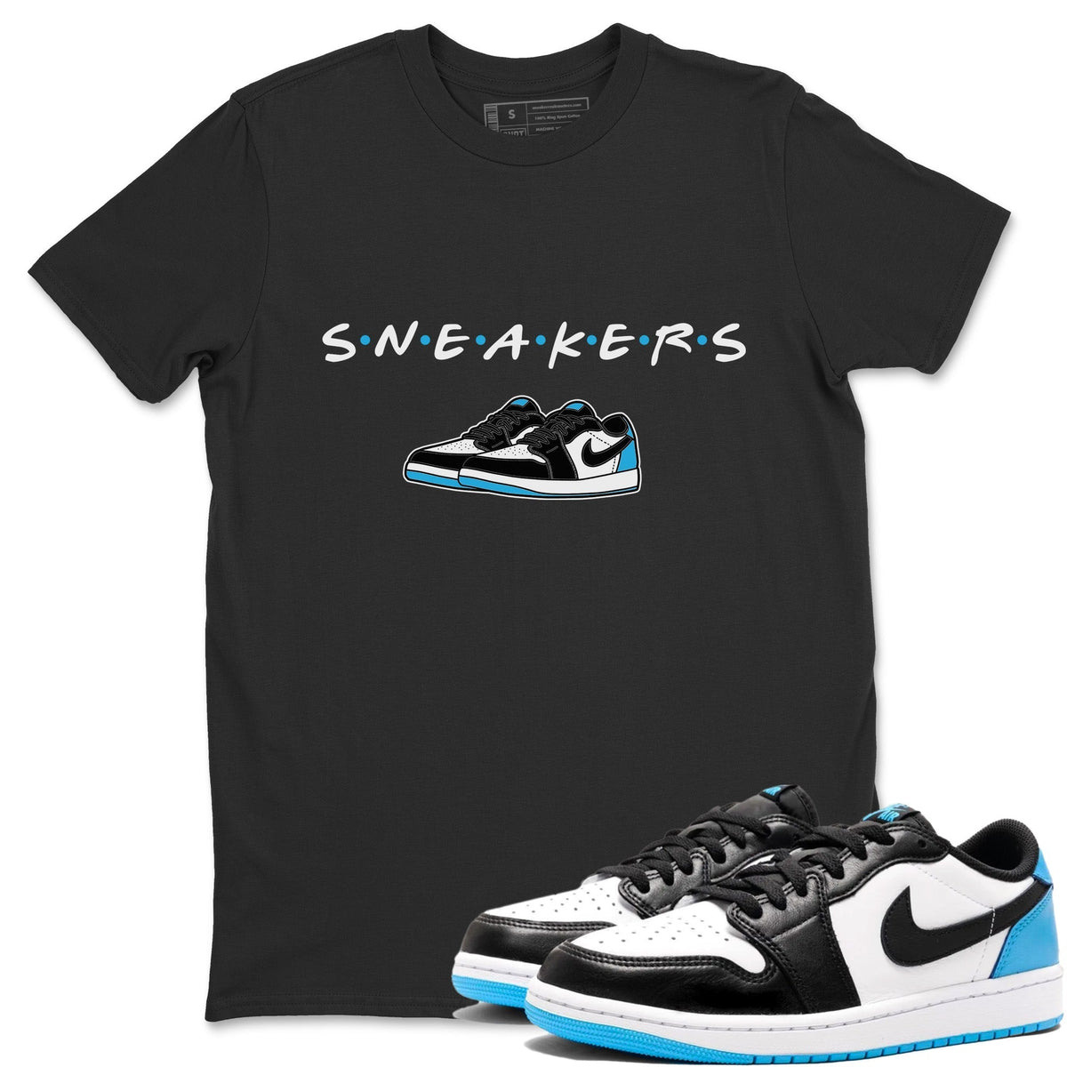 Jordan 1 Powder Blue Sneaker Matching T-Shirt Sneakers Sneaker Tees Jordan 1 Powder Blue Sneaker Release Tees Crew Neck Tees