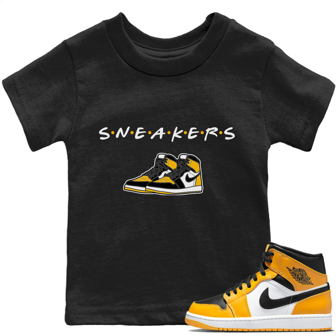 Jordan 1 Taxi Sneaker Matching T-Shirt Sneakers Sneaker Tees Jordan 1 Taxi Sneaker Release Tees Kids Shirts