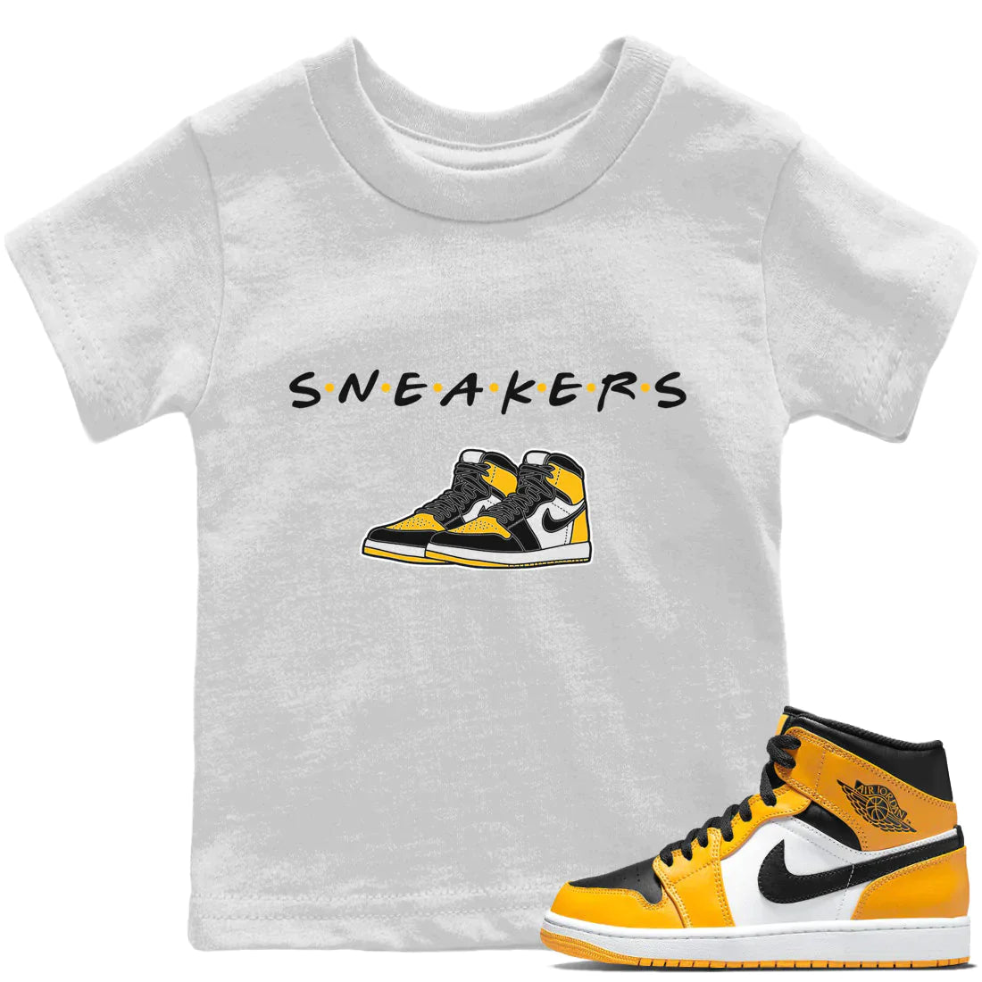 Jordan 1 Taxi Sneaker Matching T-Shirt Sneakers Sneaker Tees Jordan 1 Taxi Sneaker Release Tees Kids Shirts