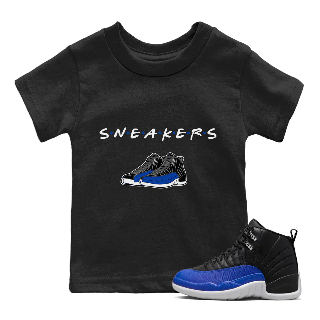 Jordan 12 Hyper Royal Sneaker Matching T-Shirt Sneakers Sneaker Tees Jordan 12 Hyper Royal Sneaker Release Tees Kids Shirts