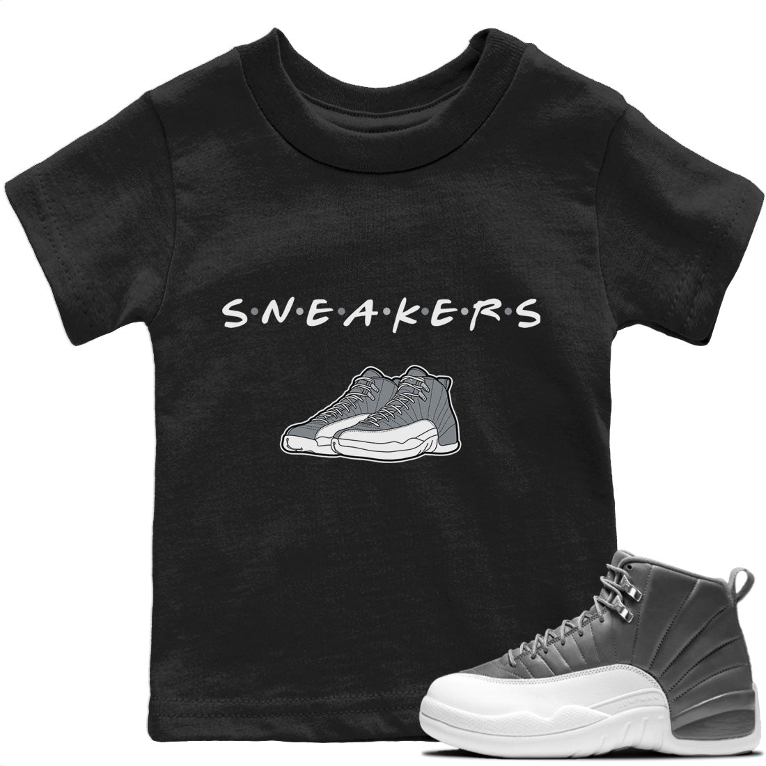 Jordan 12 Stealth Sneaker Matching T-Shirt Sneakers Sneaker Tees Jordan 12 Stealth Sneaker Release Tees Kids Shirts