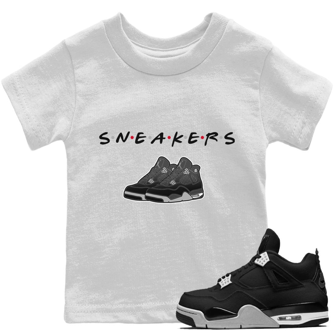 Jordan 4 Black Canvas Sneaker Matching T-Shirt Sneakers Sneaker Tees Jordan 4 Black Canvas Sneaker Release Tees Kids Shirts
