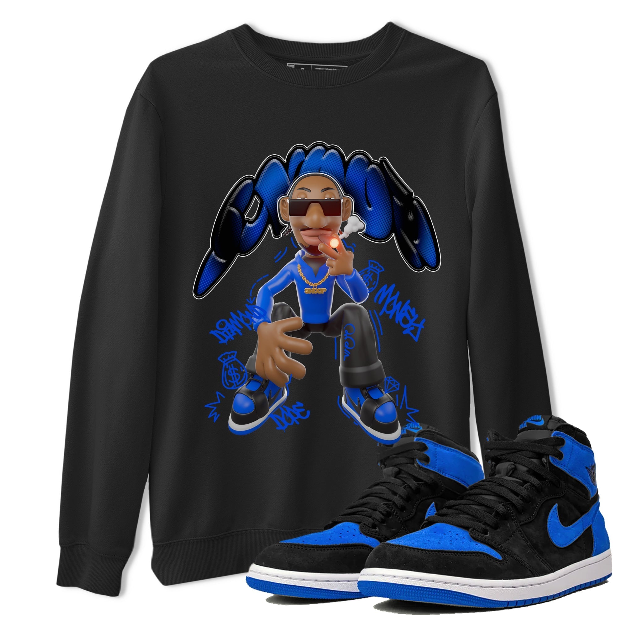 Air Jordan 1 Royal Reimagined shirt to match jordans Snoop sneaker tees AJ1 OG HIGH Royal Reimagined Drip Gear Zone Unisex Sneaker Tees and Sneaker Match T-Shirt Black 1 T-Shirt
