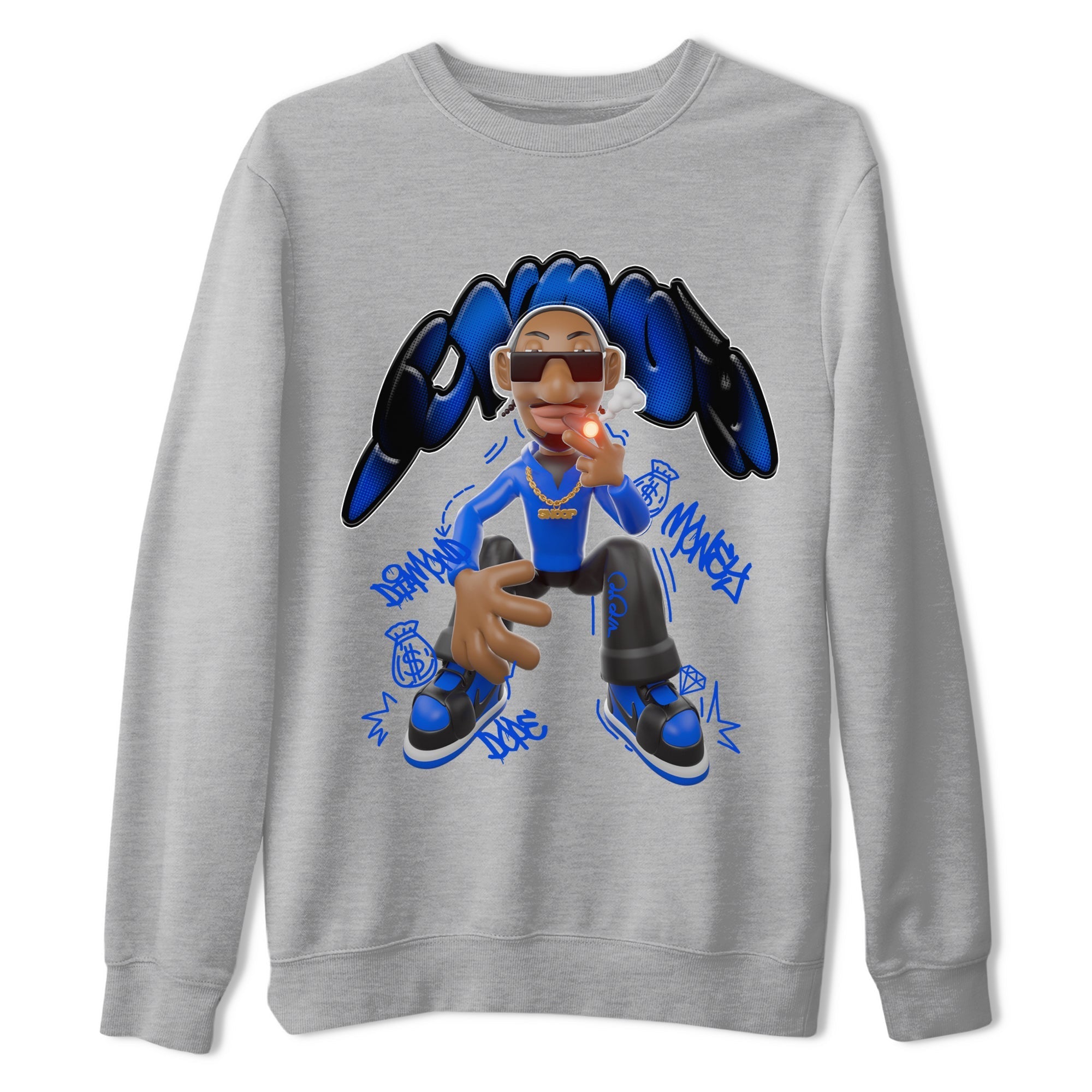 Air Jordan 1 Royal Reimagined shirt to match jordans Snoop sneaker tees AJ1 OG HIGH Royal Reimagined Drip Gear Zone Unisex Sneaker Tees and Sneaker Match T-Shirt Heather Grey 2 T-Shirt