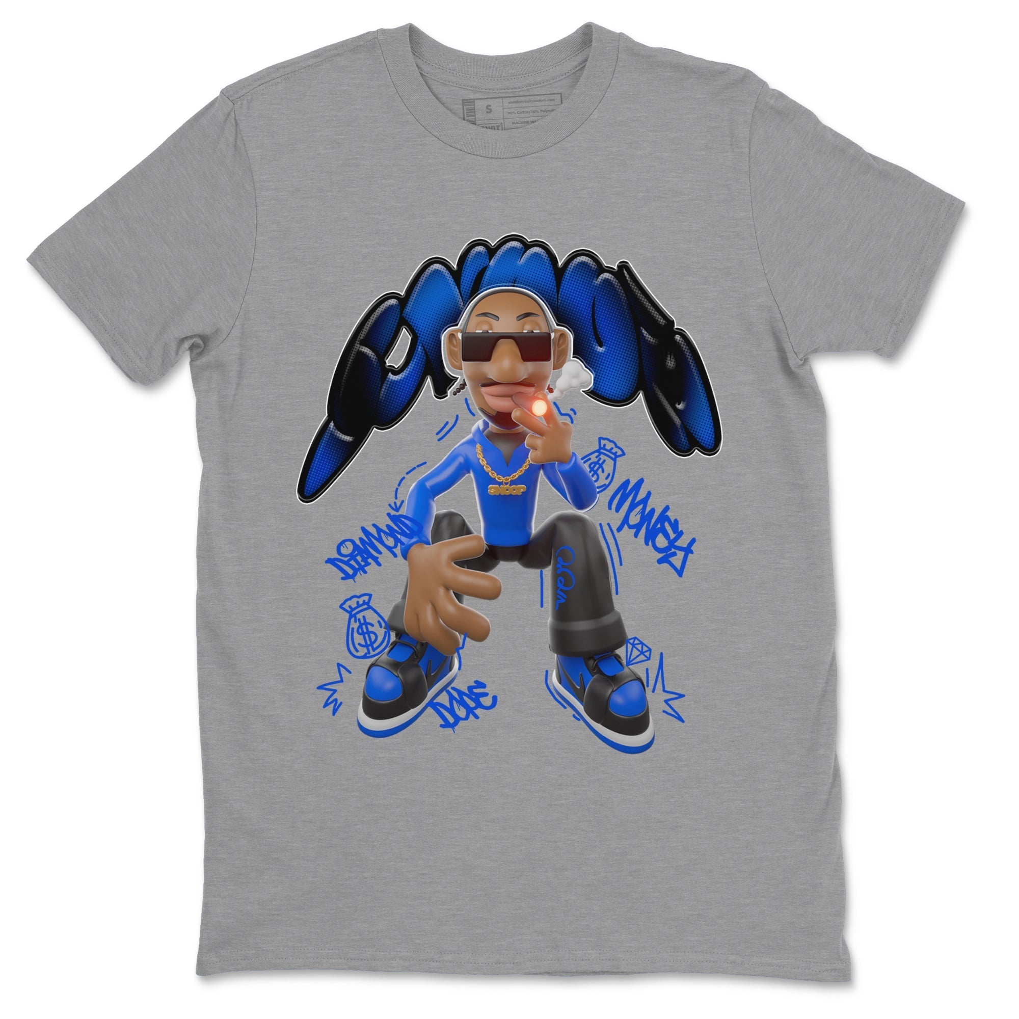 Air Jordan 1 Royal Reimagined shirt to match jordans Snoop sneaker tees AJ1 OG HIGH Royal Reimagined Drip Gear Zone Unisex Sneaker Tees and Sneaker Match T-Shirt Heather Grey 2 T-Shirt