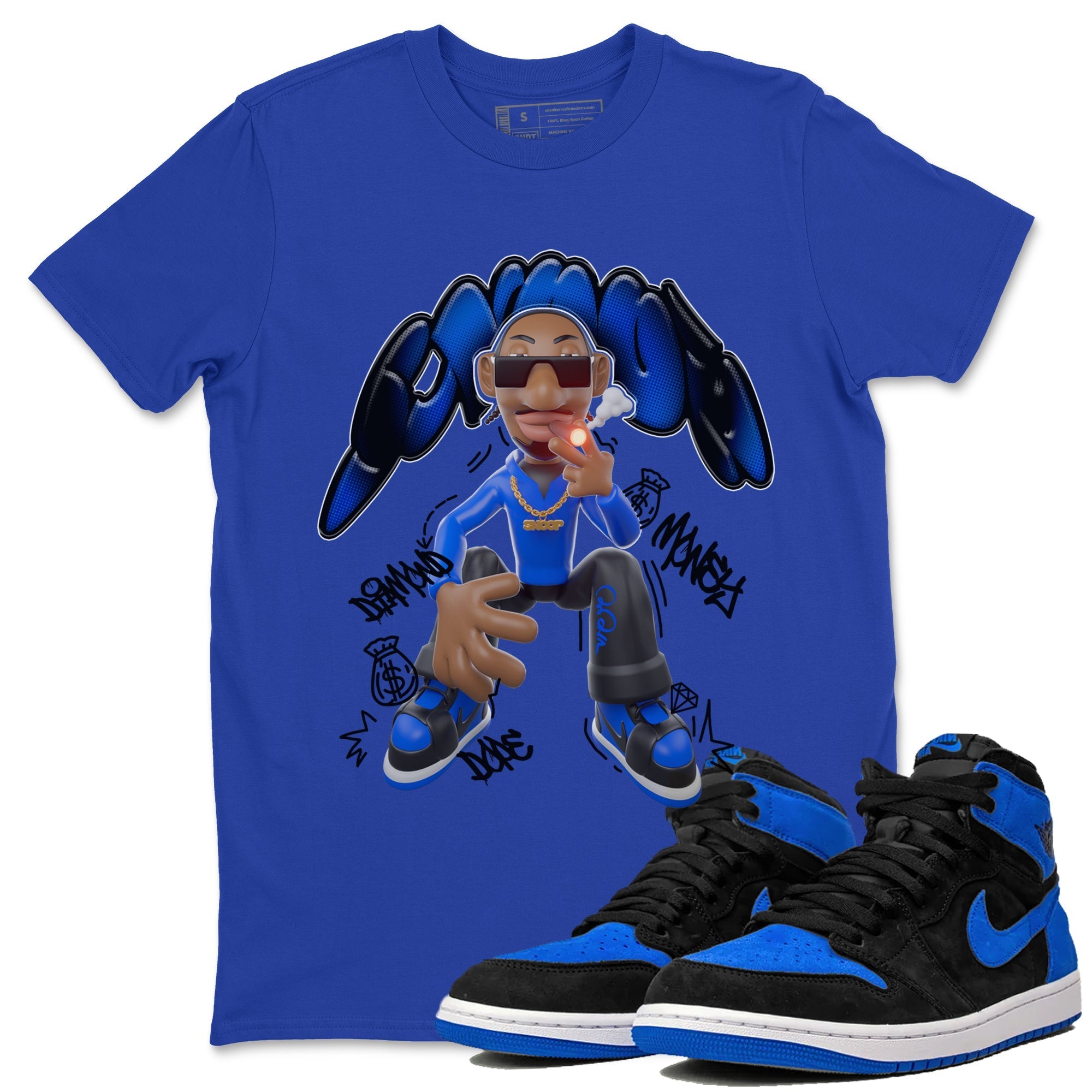 Air Jordan 1 Royal Reimagined shirt to match jordans Snoop sneaker tees AJ1 OG HIGH Royal Reimagined Drip Gear Zone Unisex Sneaker Tees and Sneaker Match T-Shirt Royal Blue 1 T-Shirt