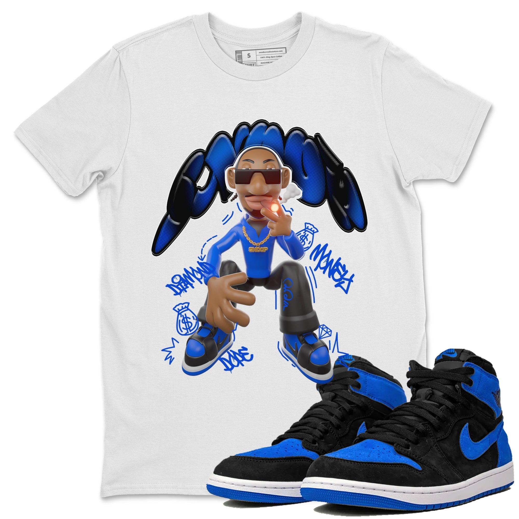 Air Jordan 1 Royal Reimagined shirt to match jordans Snoop sneaker tees AJ1 OG HIGH Royal Reimagined Drip Gear Zone Unisex Sneaker Tees and Sneaker Match T-Shirt White 1 T-Shirt