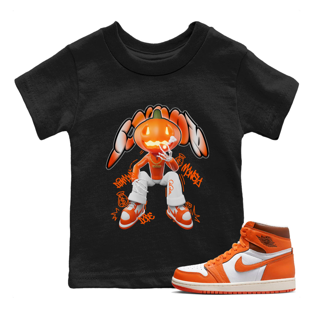Air Jordan 1 Starfish shirt to match jordans Snoop Streetwear Sneaker Shirt AJ1Starfish Drip Gear Zone Sneaker Matching Clothing Baby Toddler Black 1 T-Shirt Halloween Custumes