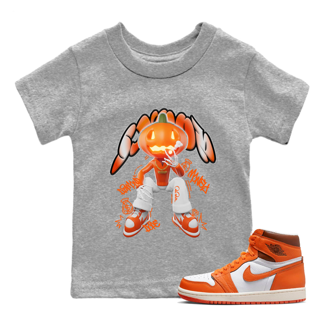 Air Jordan 1 Starfish shirt to match jordans Snoop Streetwear Sneaker Shirt AJ1Starfish Drip Gear Zone Sneaker Matching Clothing Baby Toddler Heather Grey 1 T-Shirt Halloween Custumes