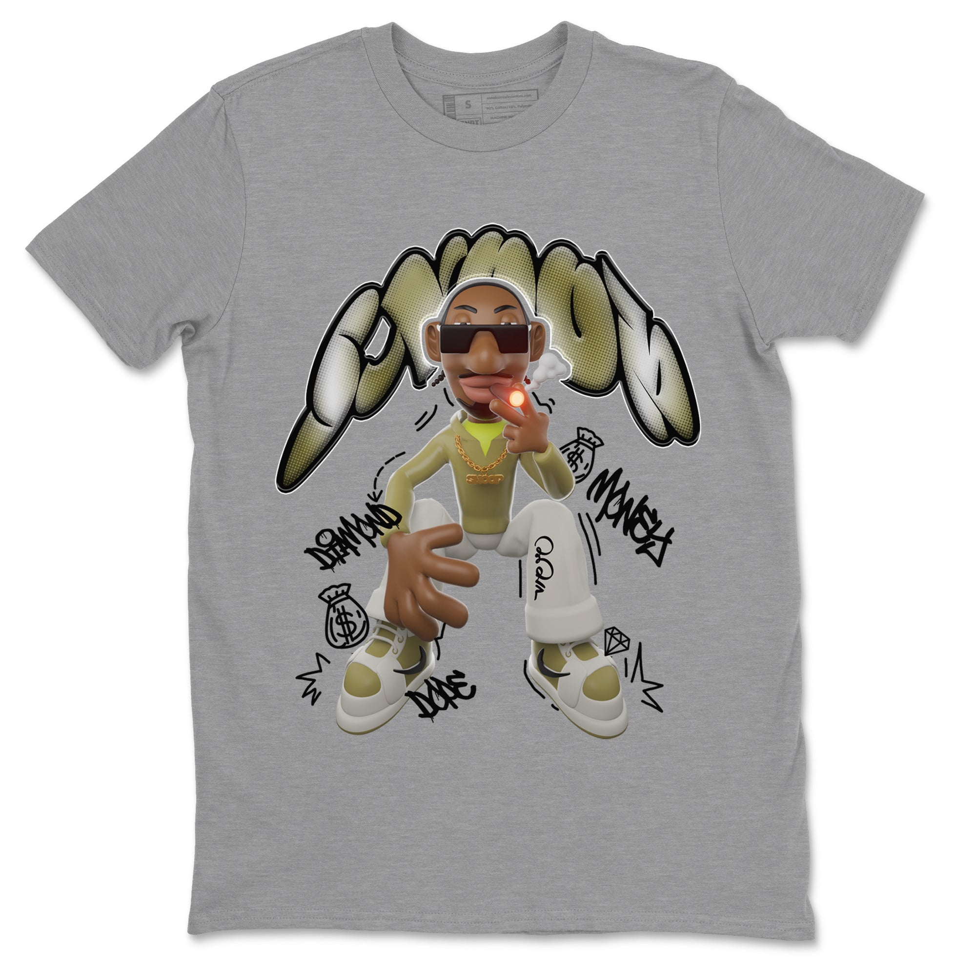 Air Jordan 1 Travis Scott Golf Olive shirt to match jordans Snoop Streetwear Sneaker Shirt AJ1Travis Scott Golf Olive Drip Gear Zone Sneaker Matching Clothing Unisex Heather Grey 2 T-Shirt 
