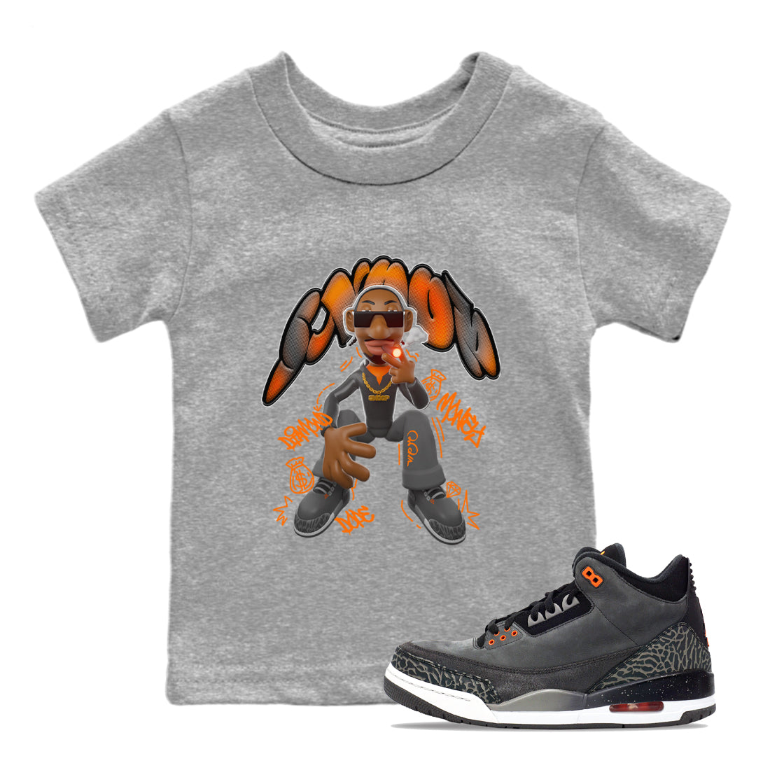 Air Jordan 3 Fear shirt to match jordans Snoop sneaker tees AJ3 Fear Drip Gear Zone Baby Toddler Heather Grey 1 T-Shirt