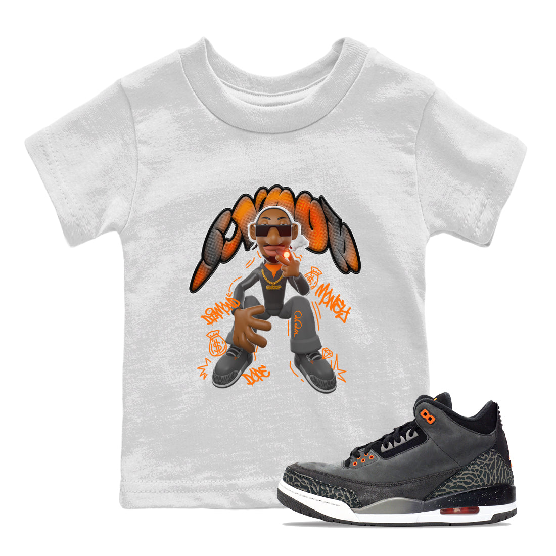 Air Jordan 3 Fear shirt to match jordans Snoop sneaker tees AJ3 Fear Drip Gear Zone Baby Toddler White 1 T-Shirt