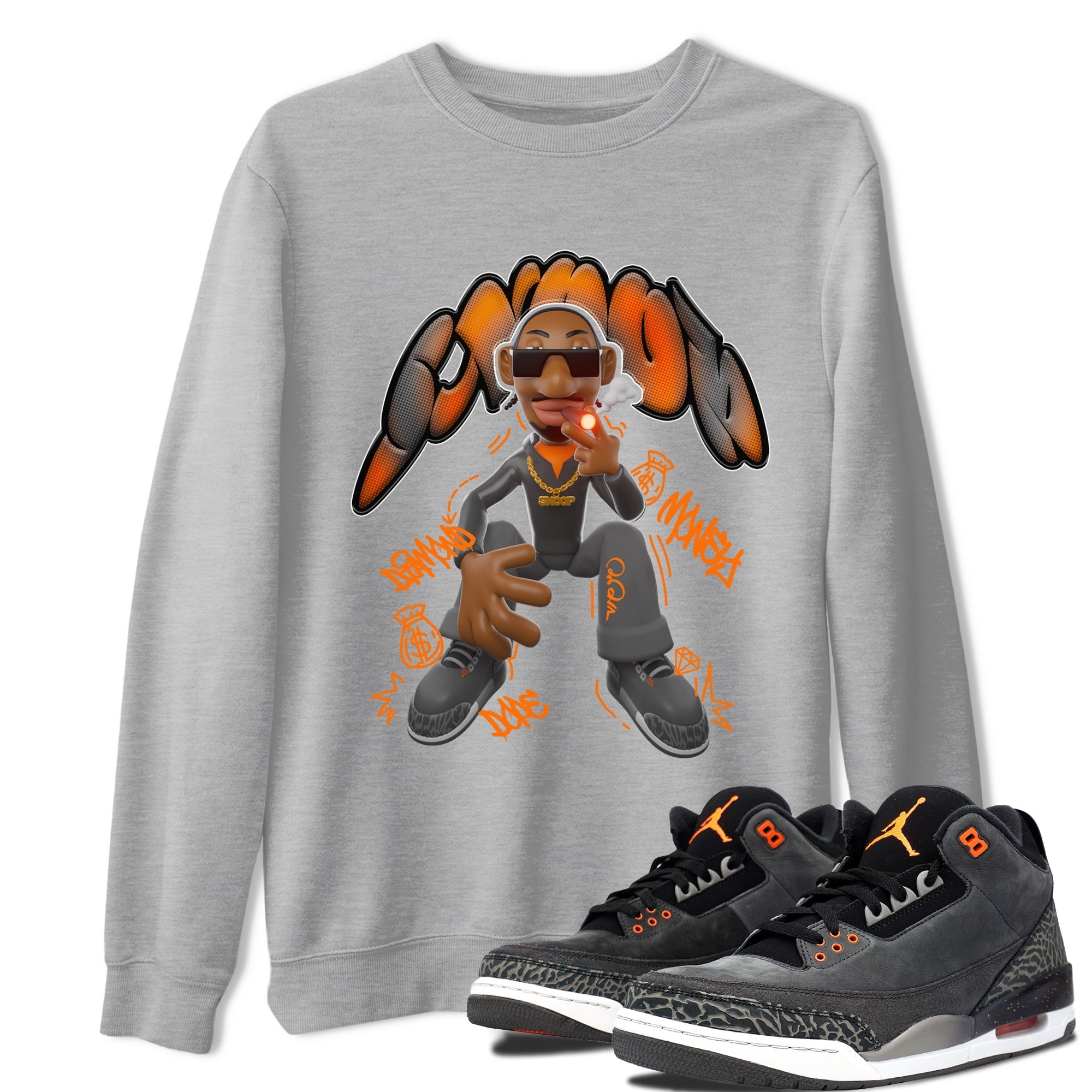 Air Jordan 3 Fear shirt to match jordans Snoop sneaker tees AJ3 Fear Drip Gear Zone Unisex Heather Grey 1 T-Shirt