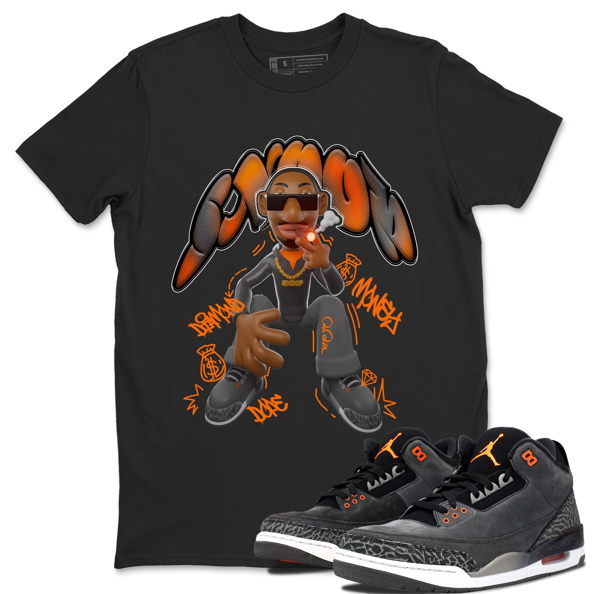 Air Jordan 3 Fear shirt to match jordans Snoop sneaker tees AJ3 Fear Drip Gear Zone Unisex Black 1 T-Shirt