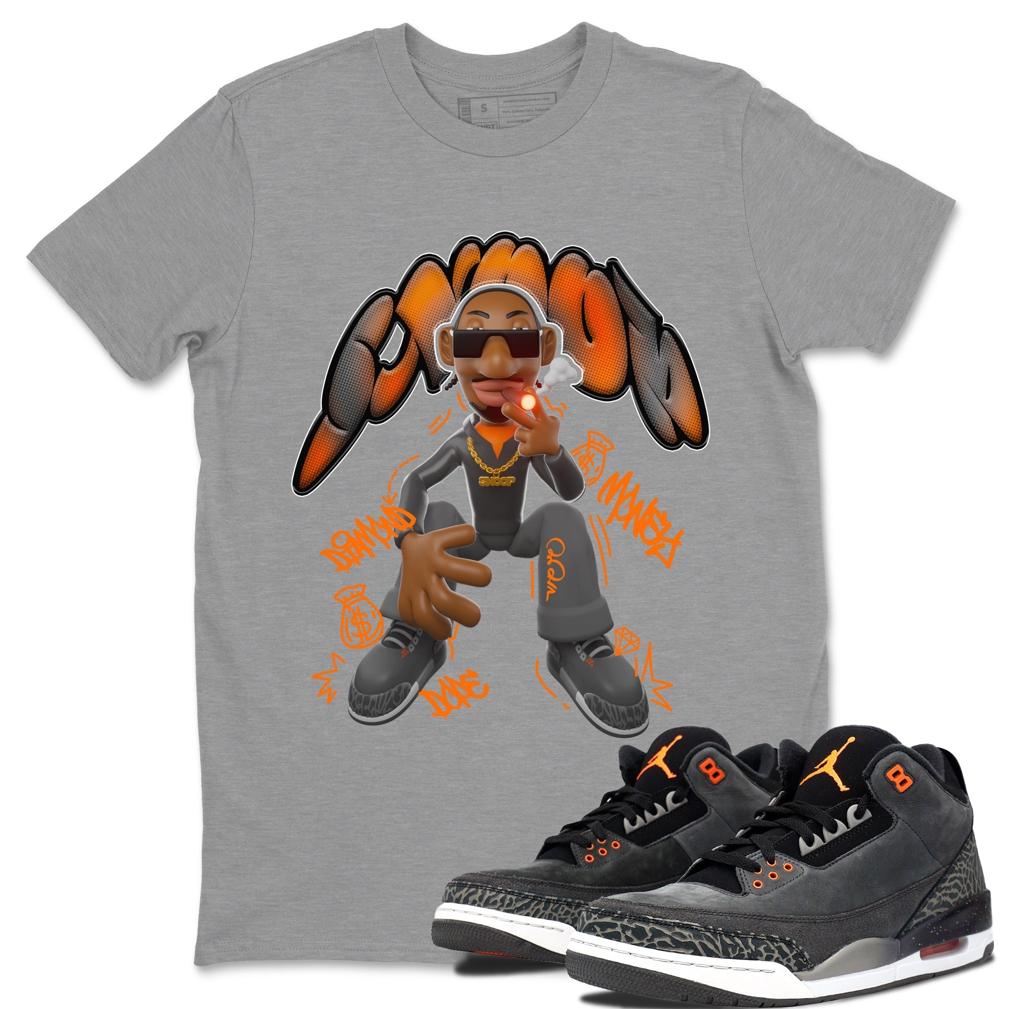 Air Jordan 3 Fear shirt to match jordans Snoop sneaker tees AJ3 Fear Drip Gear Zone Unisex Heather Grey 1 T-Shirt