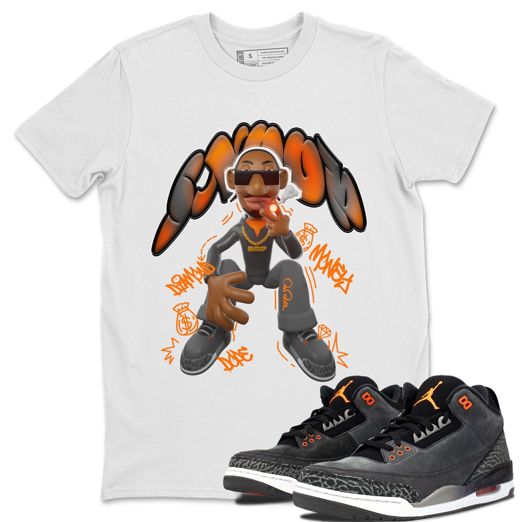 Air Jordan 3 Fear shirt to match jordans Snoop sneaker tees AJ3 Fear Drip Gear Zone Unisex White 1 T-Shirt