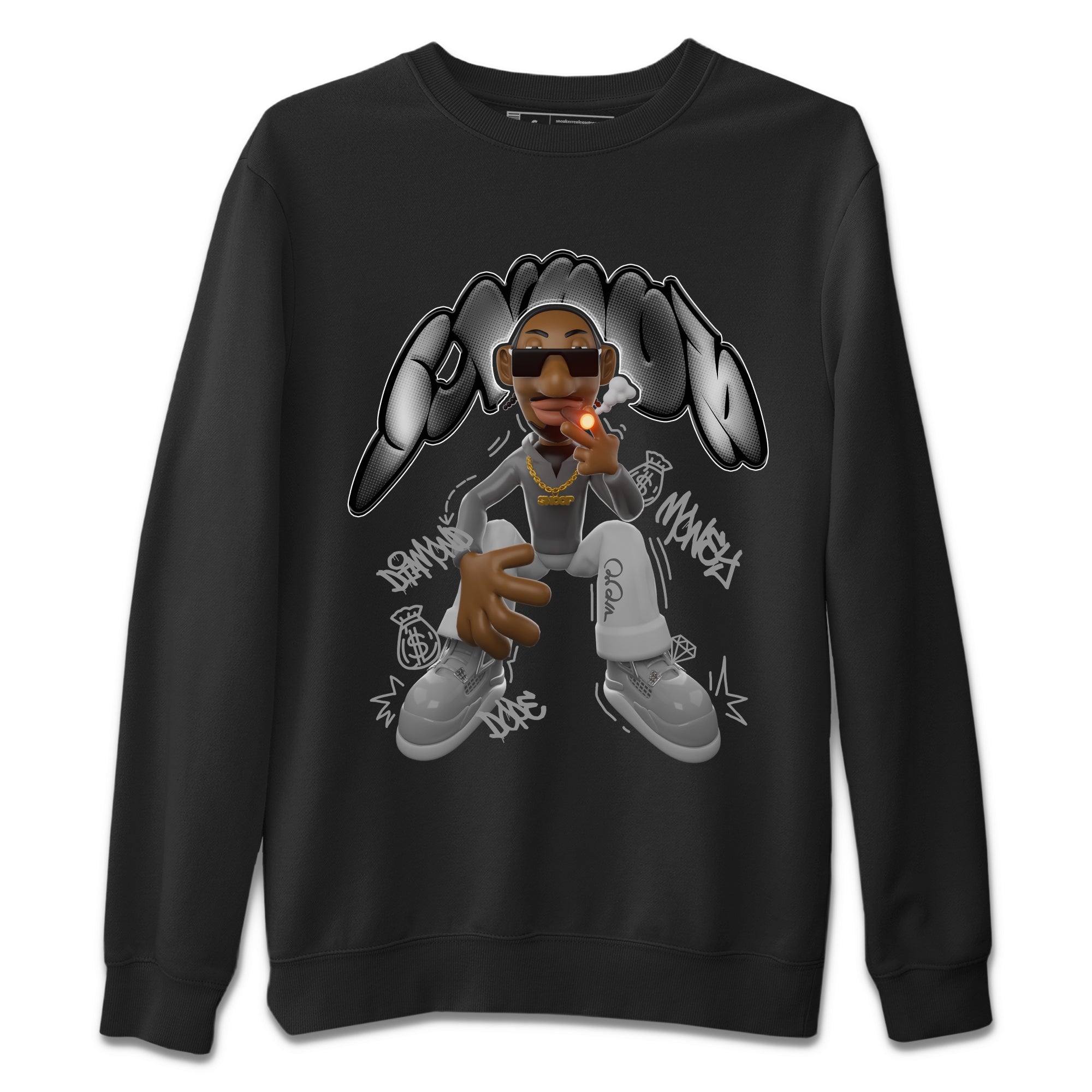 Air Jordan 4 Frozen Moments shirt to match jordans Snoop Streetwear Sneaker Shirt AJ4 Frozen Moments Drip Gear Zone Sneaker Matching Clothing Unisex Black 2 T-Shirt