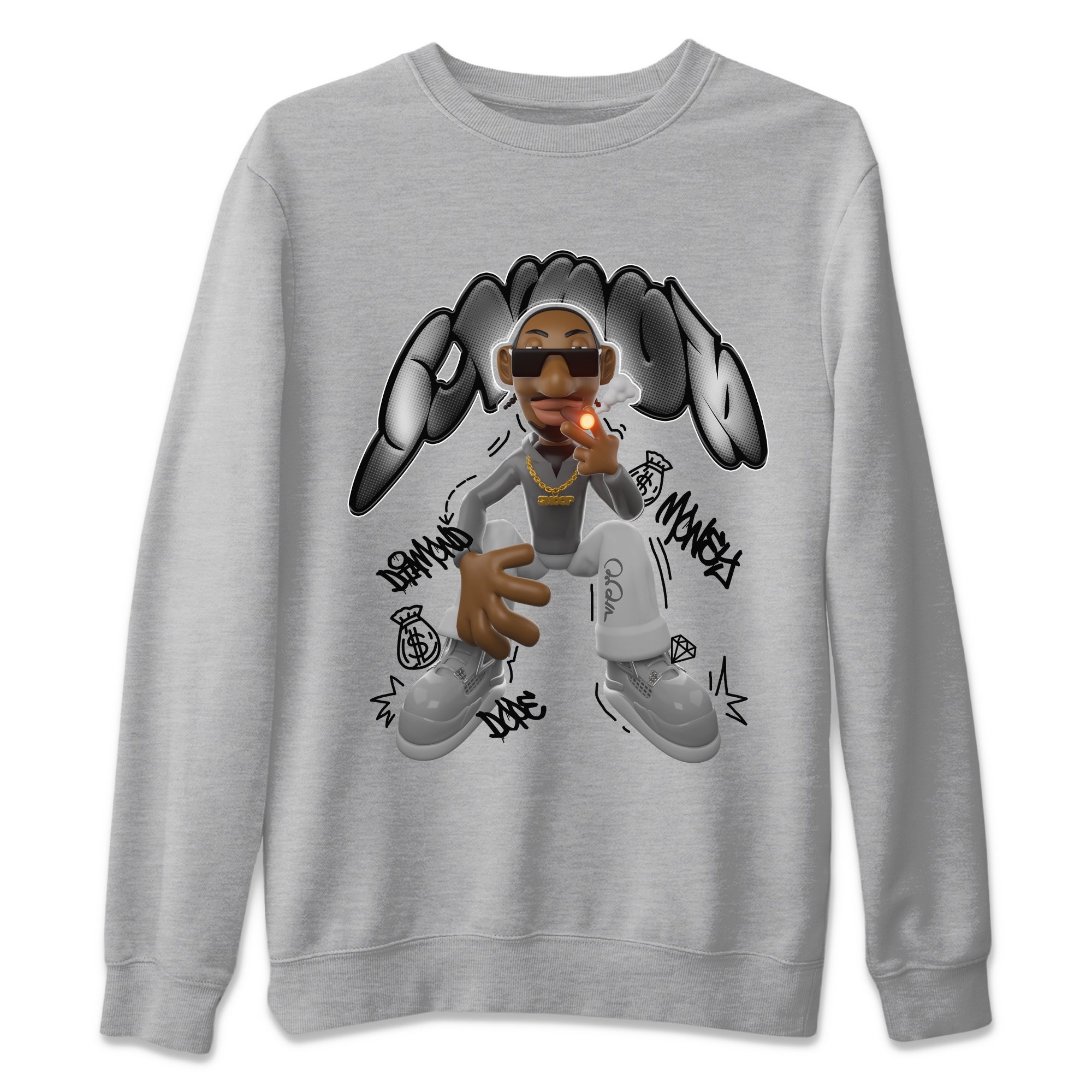 Air Jordan 4 Frozen Moments shirt to match jordans Snoop Streetwear Sneaker Shirt AJ4 Frozen Moments Drip Gear Zone Sneaker Matching Clothing Unisex Heather Grey 2 T-Shirt