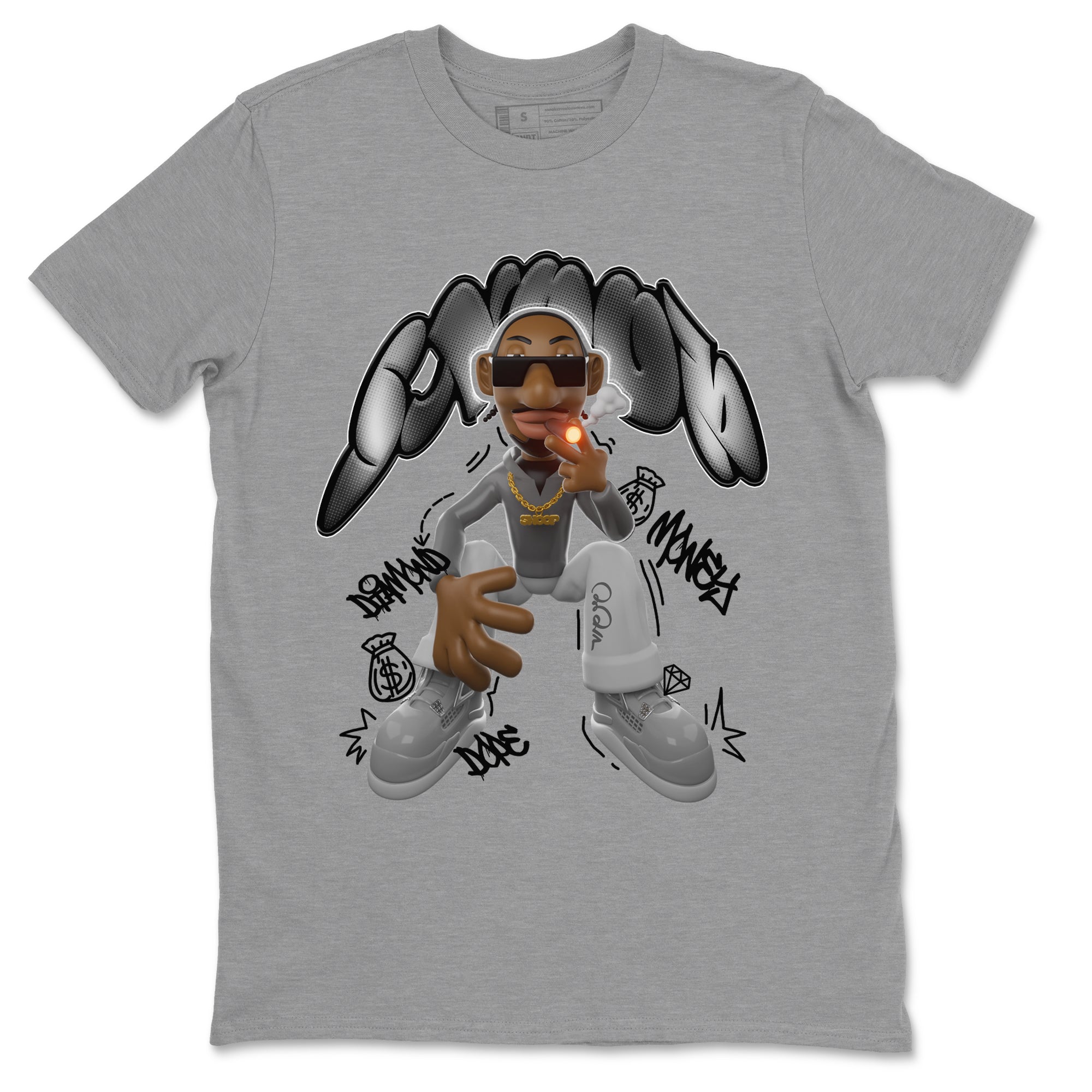 Air Jordan 4 Frozen Moments shirt to match jordans Snoop Streetwear Sneaker Shirt AJ4 Frozen Moments Drip Gear Zone Sneaker Matching Clothing Unisex Heather Grey 2 T-Shirt