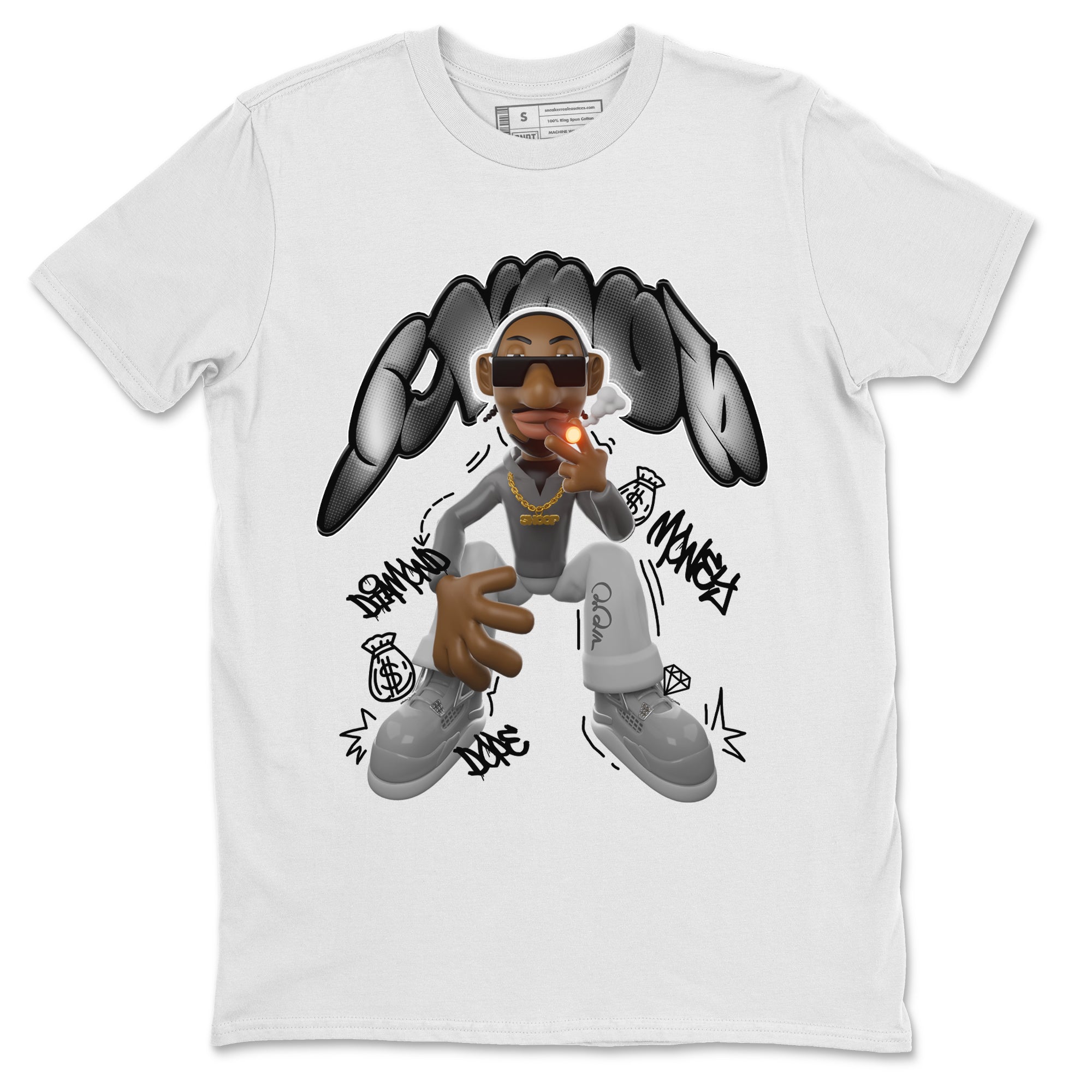 Air Jordan 4 Frozen Moments shirt to match jordans Snoop Streetwear Sneaker Shirt AJ4 Frozen Moments Drip Gear Zone Sneaker Matching Clothing Unisex White 2 T-Shirt