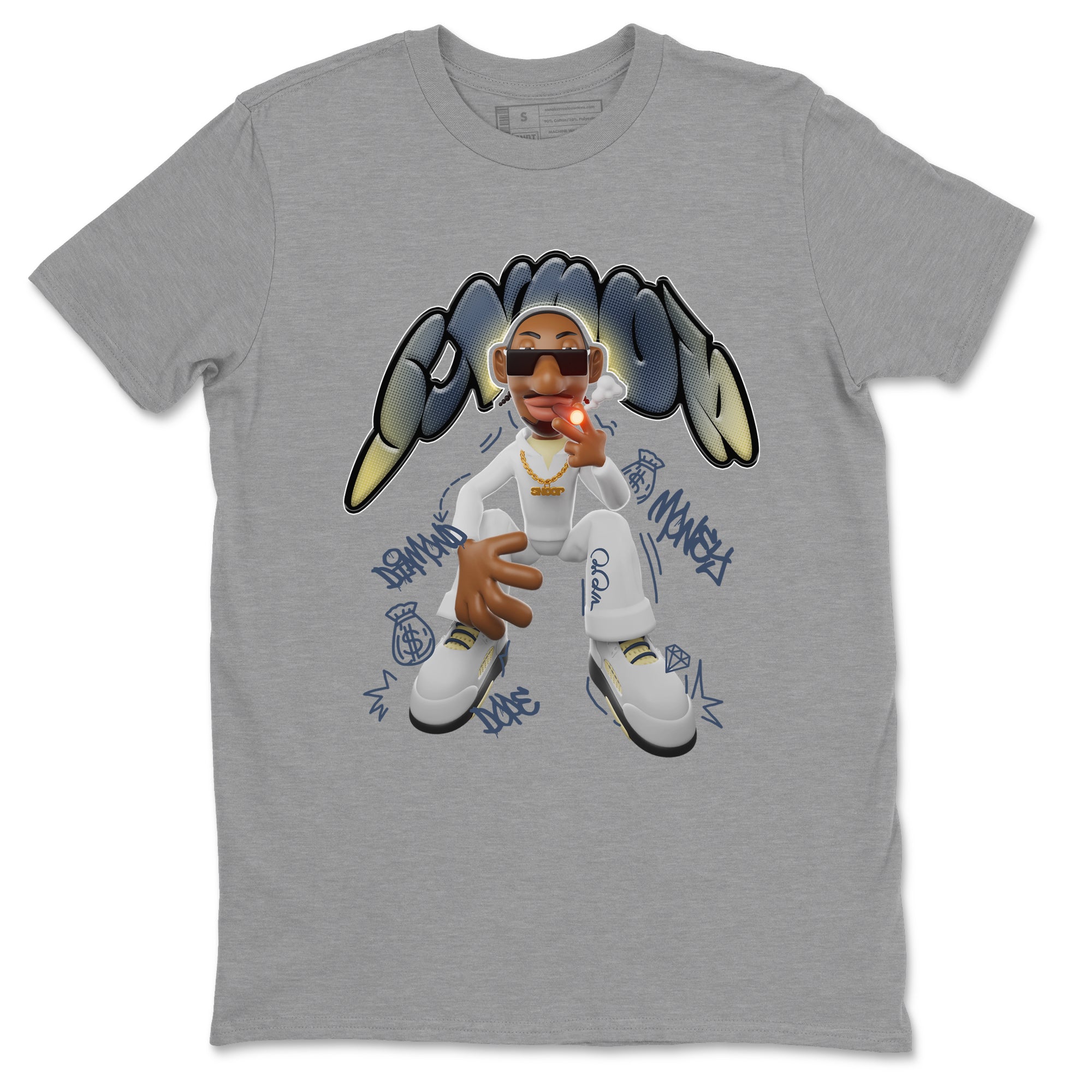 Air Jordan 5 A Ma Maniere x Photon Dust shirt to match jordans Snoop sneaker tees Jordan 5 A Ma Maniere "Dawn" Drip Gear Zone Unisex Heather Grey 2 T-Shirt
