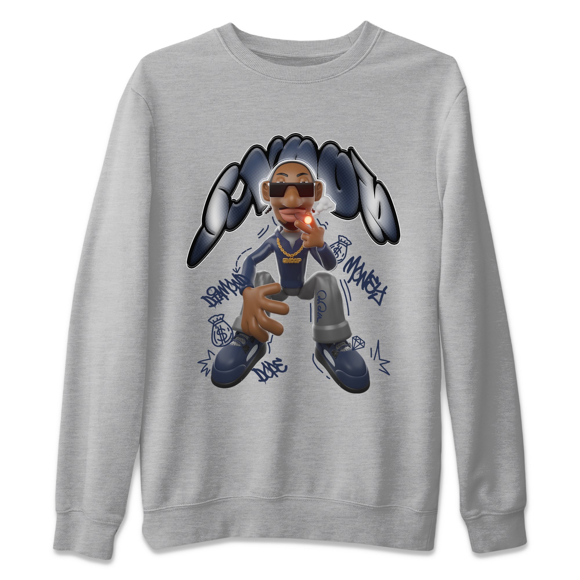Air Jordan 5 Georgetown shirt to match jordans Snoop Streetwear Sneaker Shirt AJ5 Georgetown Drip Gear Zone Sneaker Matching Clothing Unisex Heather Grey 2 T-Shirt