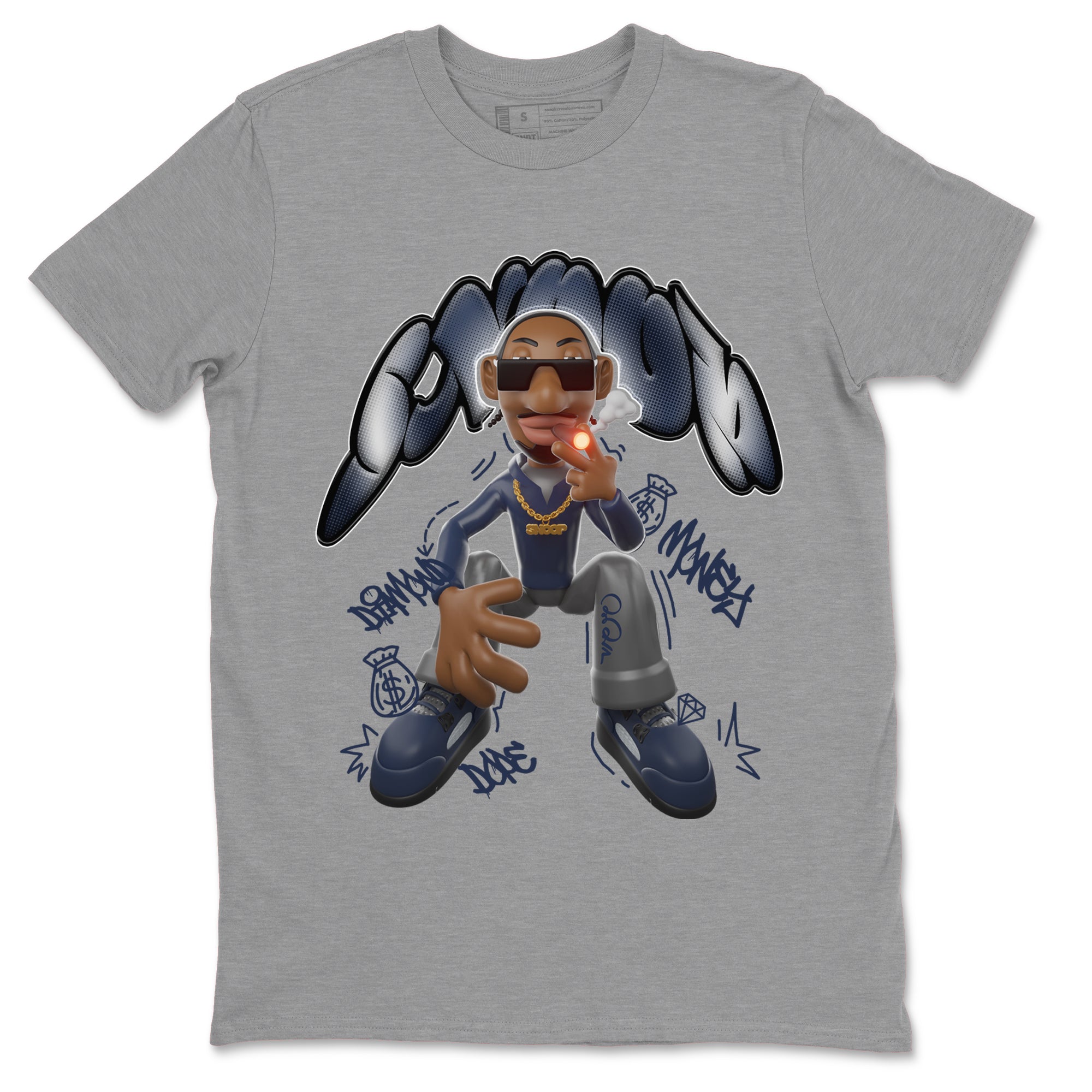 Air Jordan 5 Georgetown shirt to match jordans Snoop Streetwear Sneaker Shirt AJ5 Georgetown Drip Gear Zone Sneaker Matching Clothing Unisex Heather Grey 2 T-Shirt