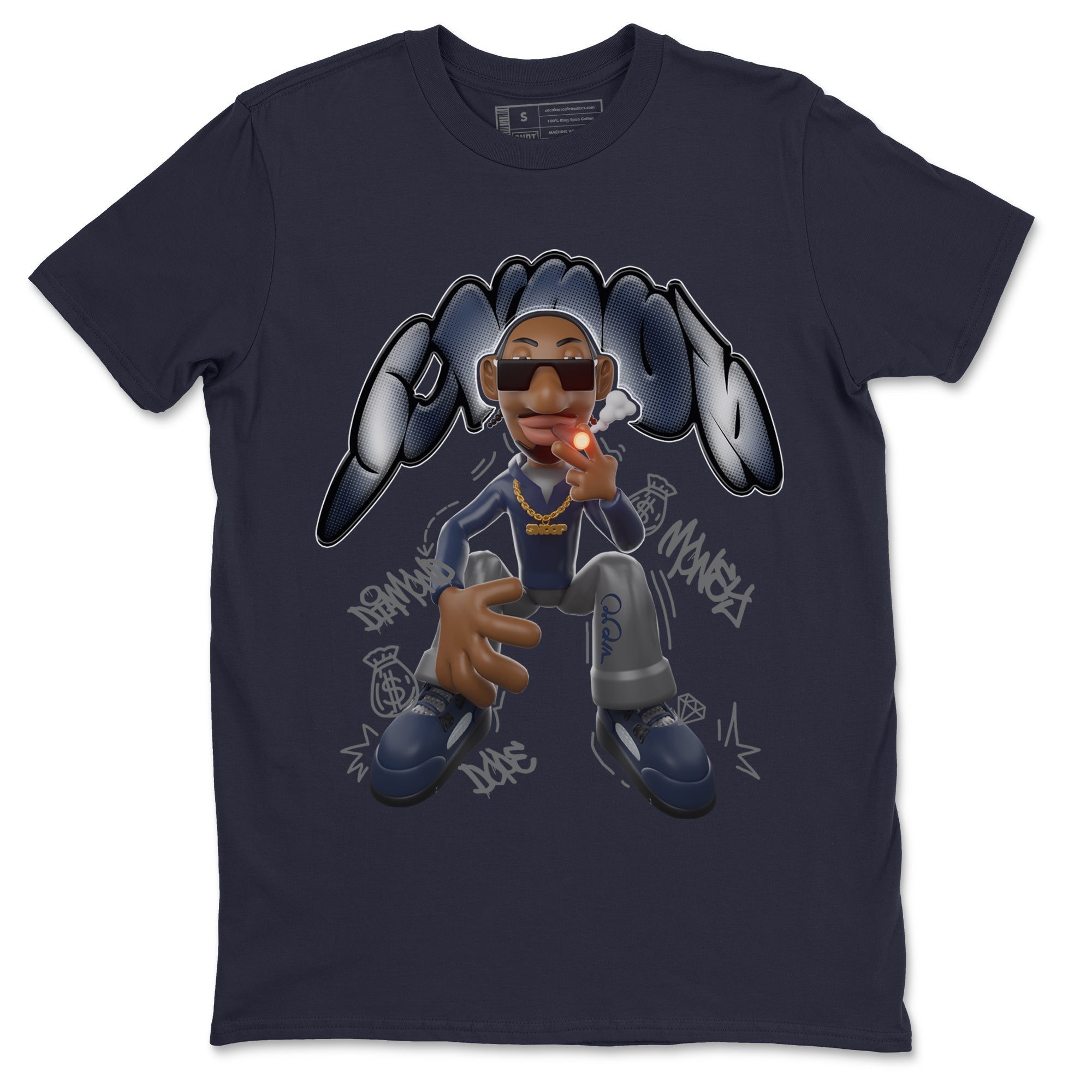 Air Jordan 5 Georgetown shirt to match jordans Snoop Streetwear Sneaker Shirt AJ5 Georgetown Drip Gear Zone Sneaker Matching Clothing Unisex Navy 2 T-Shirt