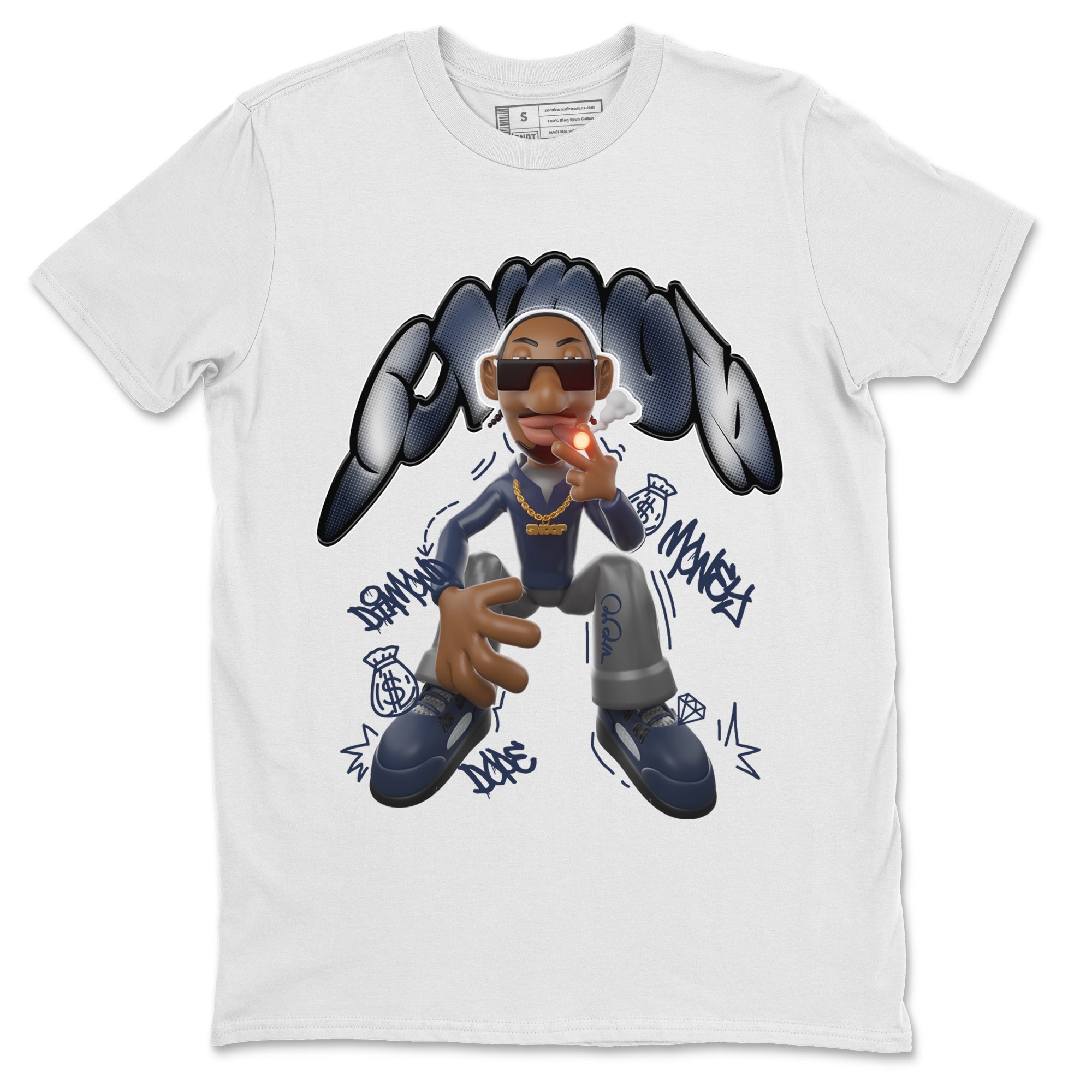Air Jordan 5 Georgetown shirt to match jordans Snoop Streetwear Sneaker Shirt AJ5 Georgetown Drip Gear Zone Sneaker Matching Clothing Unisex White 2 T-Shirt