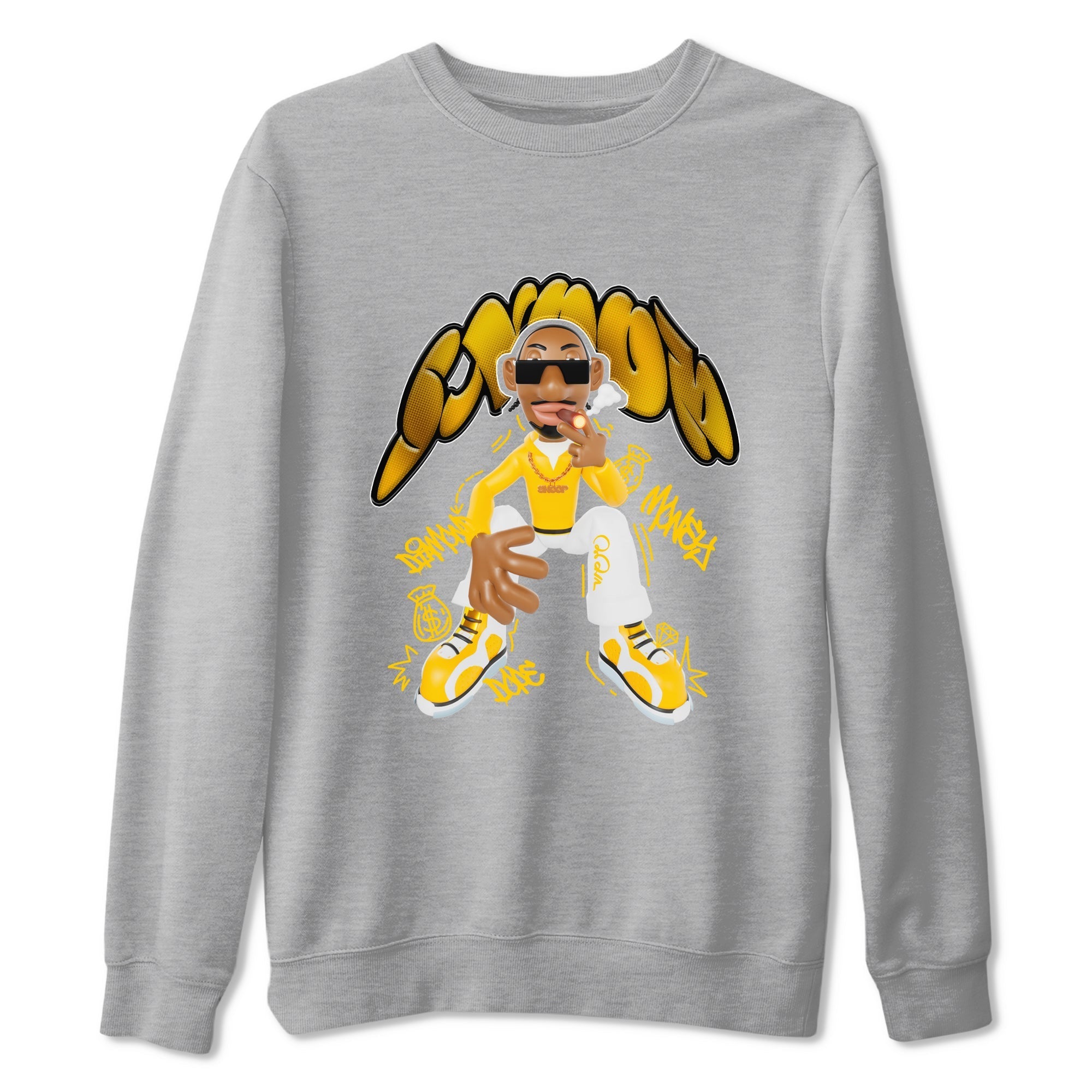 6s Yellow Ochre shirt to match jordans Snoop sneaker tees streetwear brand Air Jordan 6 Yellow Ochre Drip Gear Zone Brand Unisex Heather Grey 2 T-Shirt