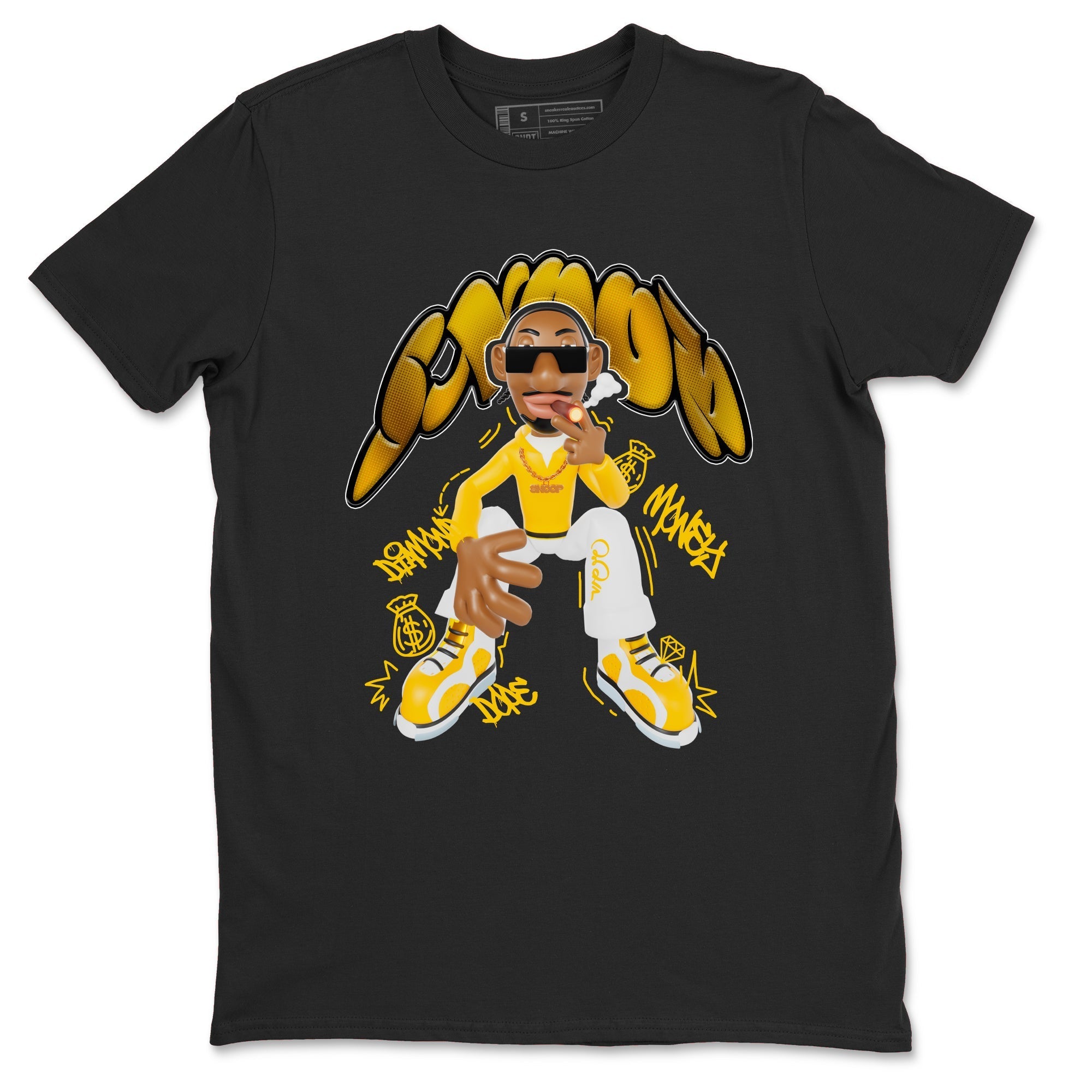 6s Yellow Ochre shirt to match jordans Snoop sneaker tees streetwear brand Air Jordan 6 Yellow Ochre Drip Gear Zone Brand Unisex Black 2 T-Shirt