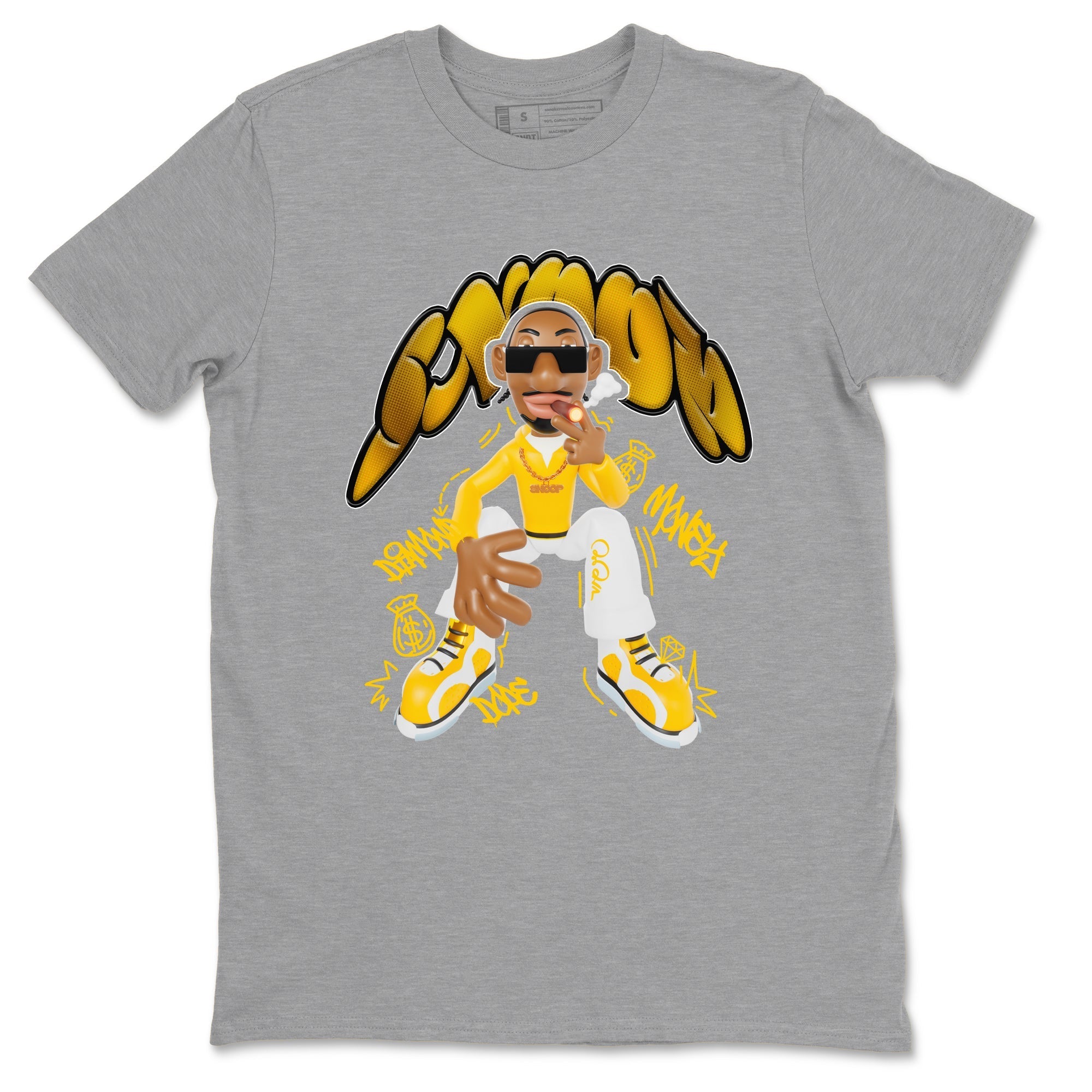 6s Yellow Ochre shirt to match jordans Snoop sneaker tees streetwear brand Air Jordan 6 Yellow Ochre Drip Gear Zone Brand Unisex Heather Grey 2 T-Shirt