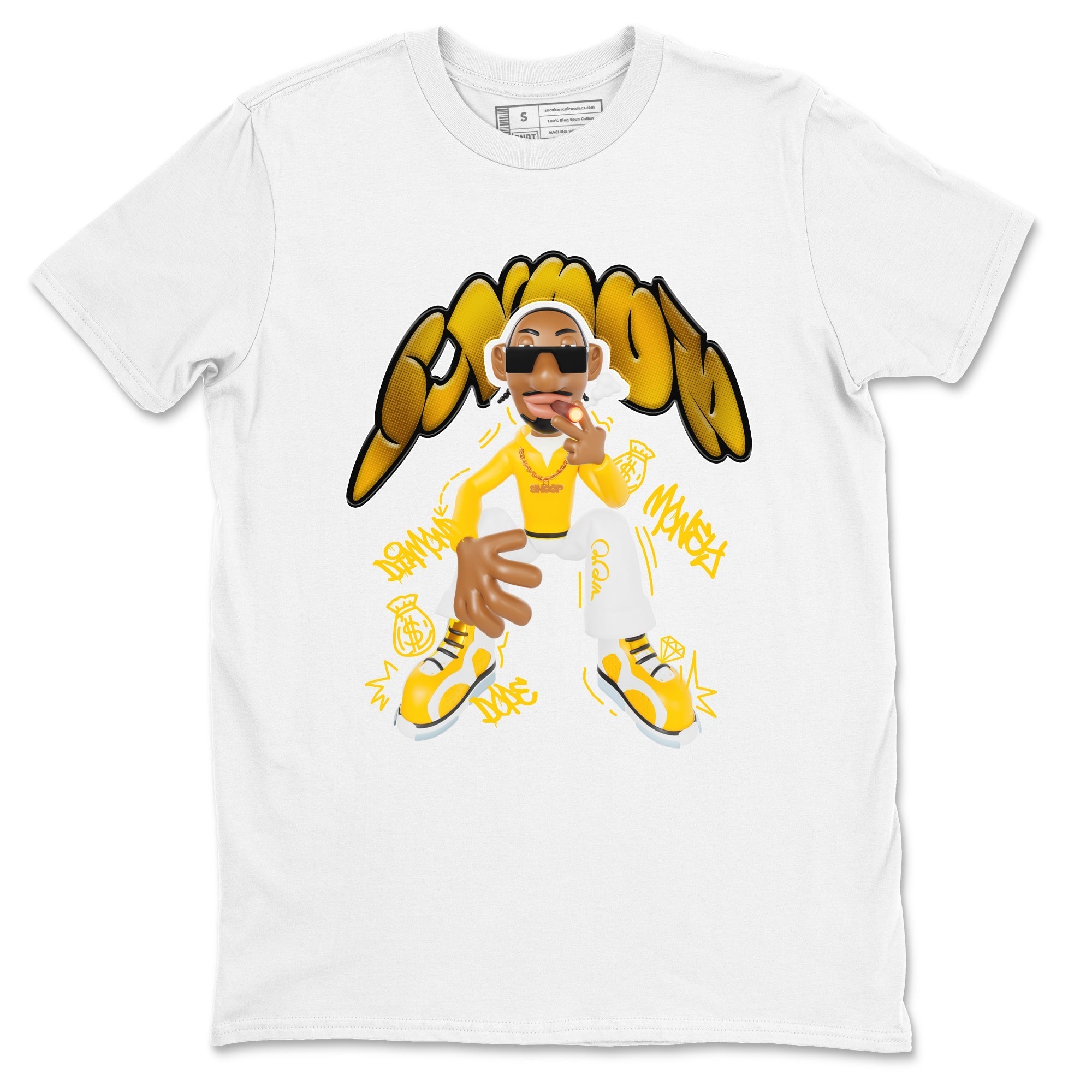 6s Yellow Ochre shirt to match jordans Snoop sneaker tees streetwear brand Air Jordan 6 Yellow Ochre Drip Gear Zone Brand Unisex White 2 T-Shirt