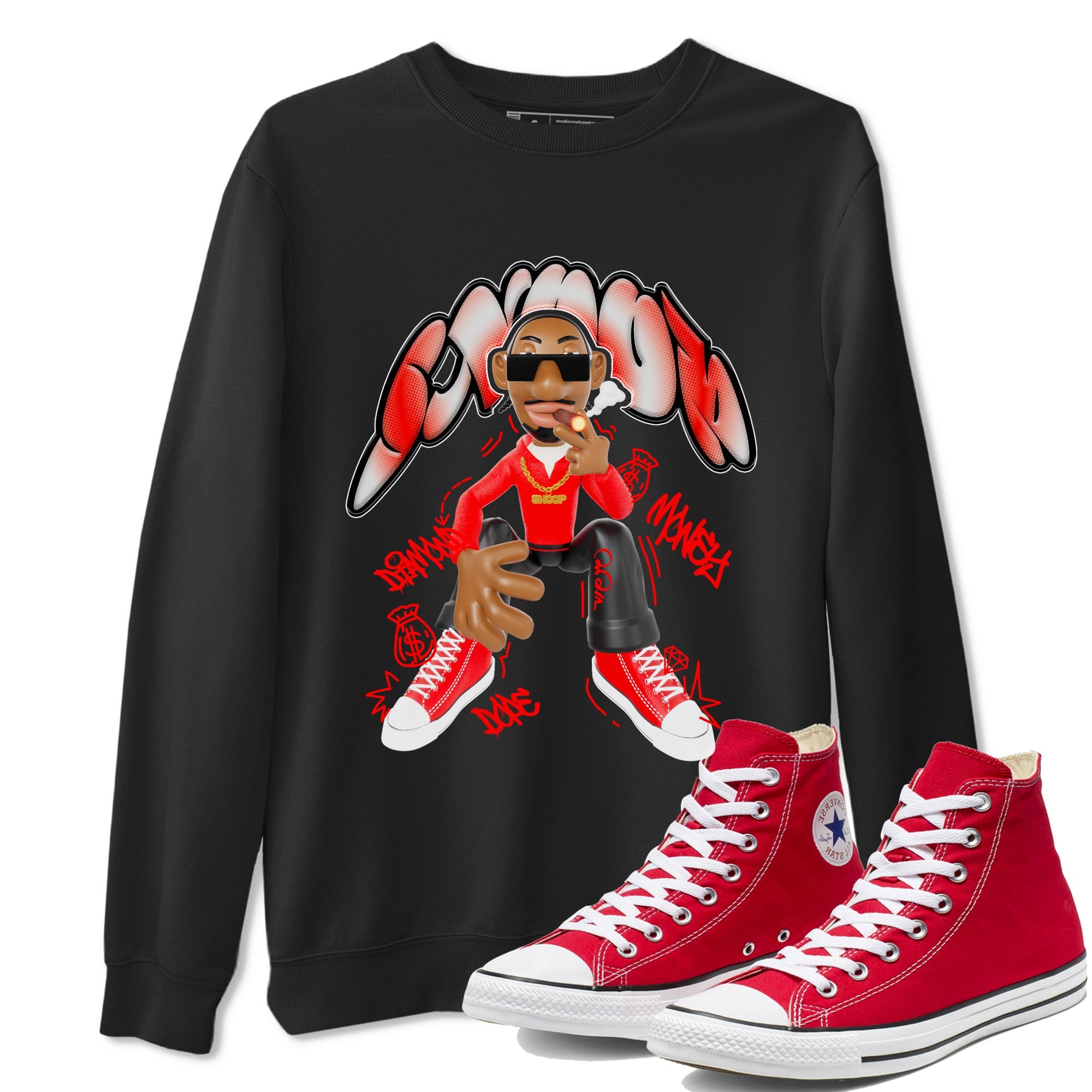 Converse High Top Red shirt to match sneakers Snoop sneaker tees Shoes Match Converse High Top Red Drip Gear Zone Sneaker Tee Unisex Black 1 T-Shirt