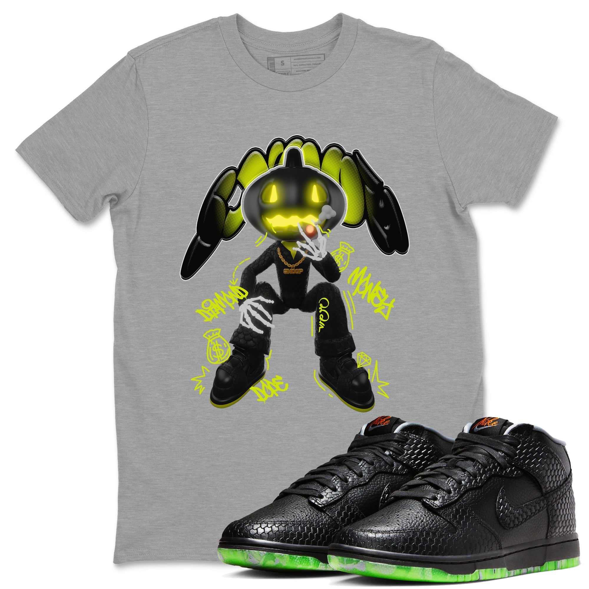 Dunk Halloween shirt to match jordans Snoop sneaker tees halloween horror nights Nike Dunk Halloween Drip Gear Zone Unisex Crew Neck Tee Heather Grey 1 T-Shirt