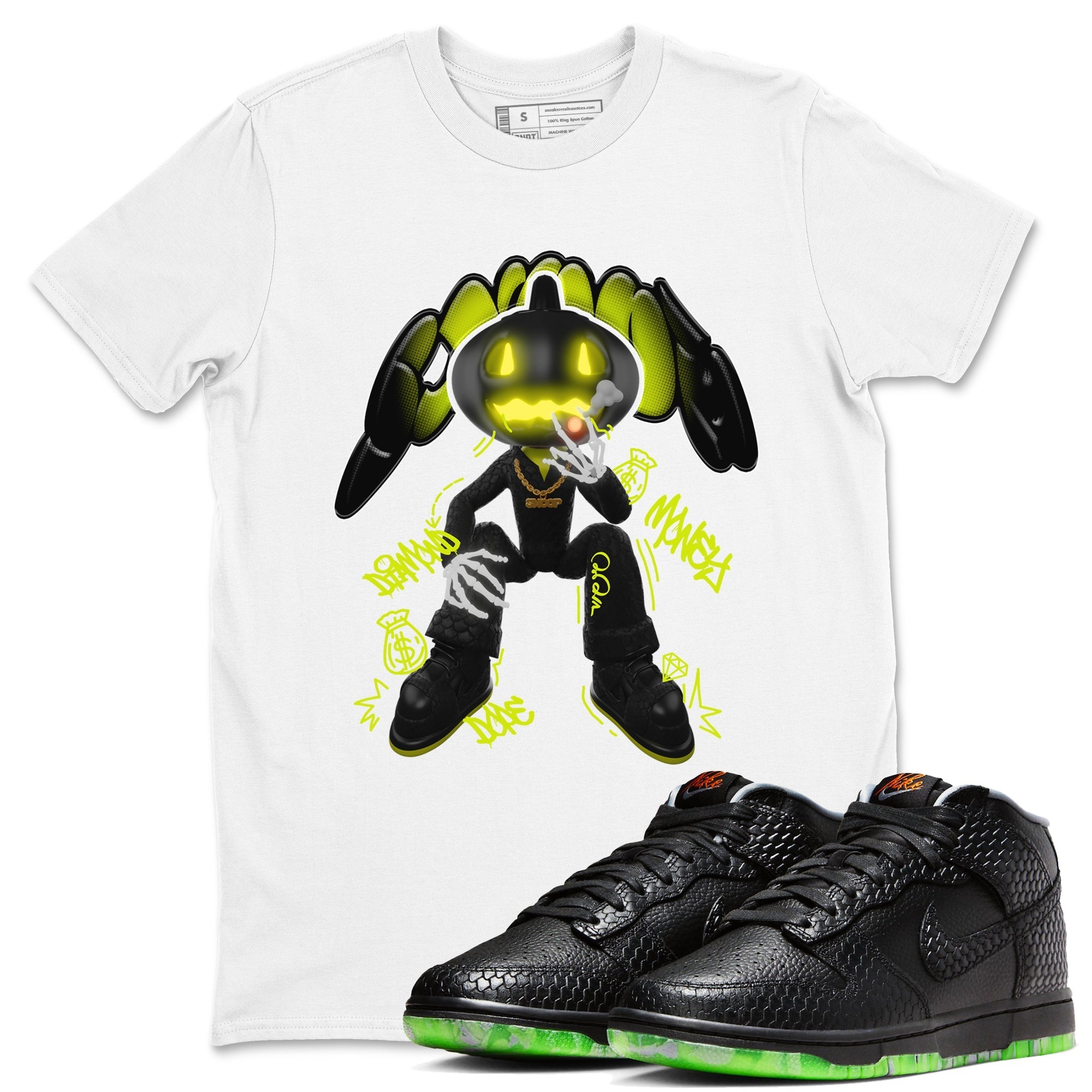 Dunk Halloween shirt to match jordans Snoop sneaker tees halloween horror nights Nike Dunk Halloween Drip Gear Zone Unisex Crew Neck Tee White 1 T-Shirt